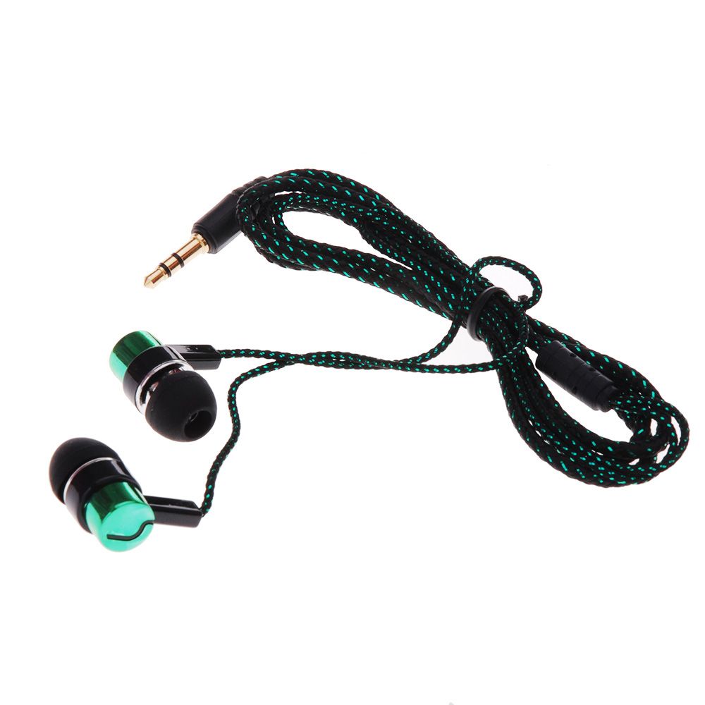 1.1M Reflective Fiber Cloth Line Noise Isolating Stereo In-ear Earphone Earbuds Headphones with 3.5 MM Jack Standard