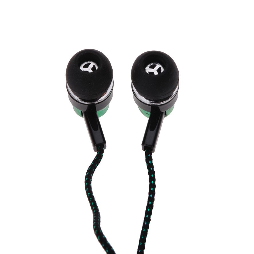 1.1M Reflective Fiber Cloth Line Noise Isolating Stereo In-ear Earphone Earbuds Headphones with 3.5 MM Jack Standard