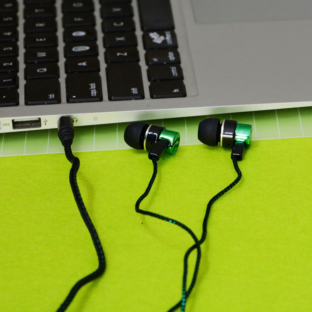 1.1M Reflective Fiber Cloth Line Noise Isolating Stereo In-ear Earphone Earbuds Headphones with 3.5 MM Jack Standard