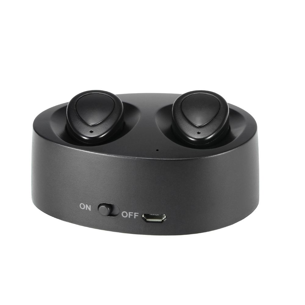K2 True Wireless Bluetooth Headphone In-ear Stereo Bluetooth 4.1 Sport Headset Music Hands-free w/ Mic 450 mAh Emergency Power Bank for Running Gym Exercise Business