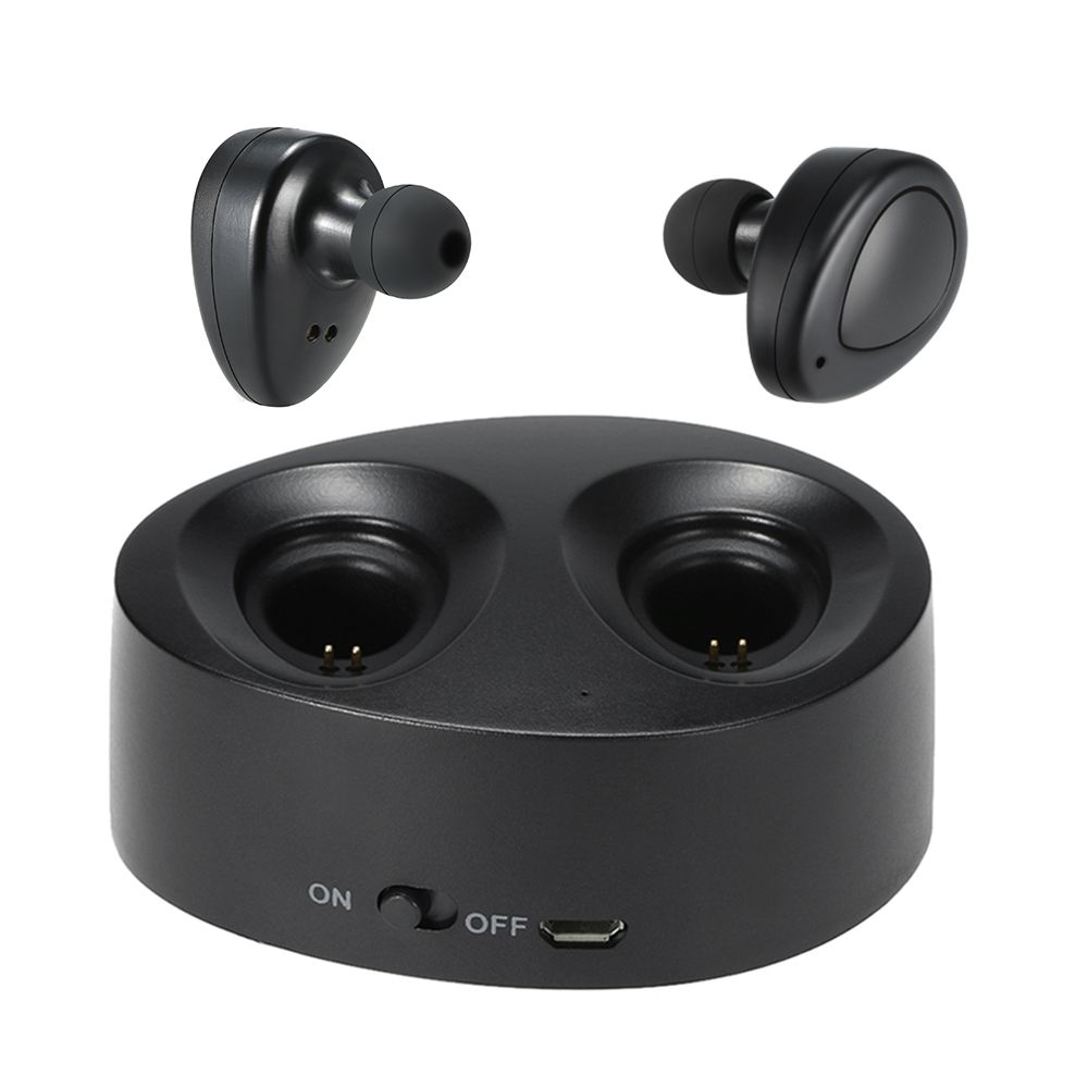 K2 True Wireless Bluetooth Headphone In-ear Stereo Bluetooth 4.1 Sport Headset Music Hands-free w/ Mic 450 mAh Emergency Power Bank for Running Gym Exercise Business