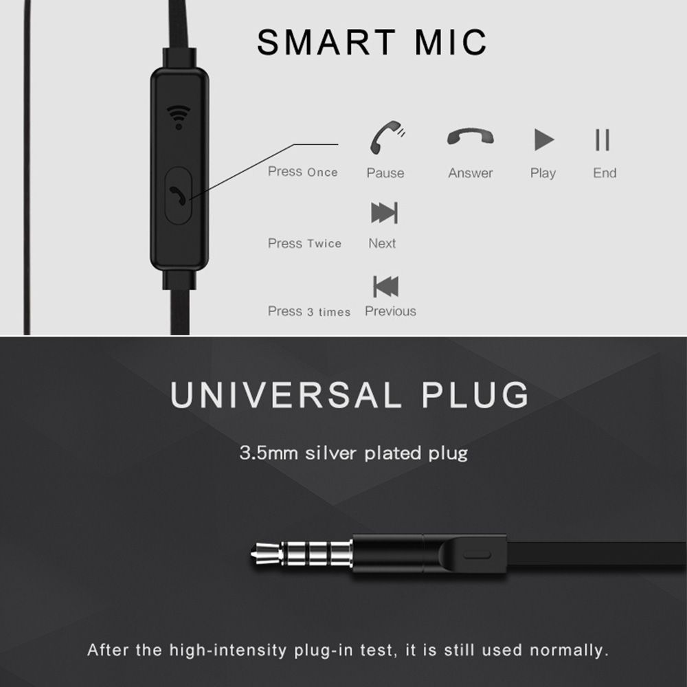 Wired In-ear Earphones Stereo Gaming Headset Headphones with In-line Control & Microphone for PSP iPhone iPad Android Smartphones Tablet PC Laptop