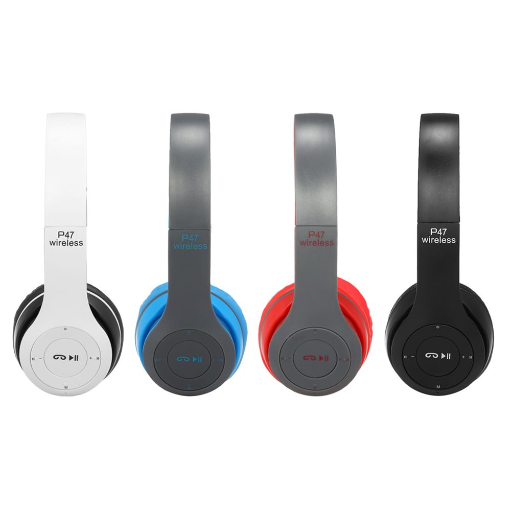 P47 Wireless Bluetooth 4.1 Headphones Foldable Over Ear Headset 3.5mm Muisc Earphone FM Radio TF Card Slot Hands-free w/ Mic