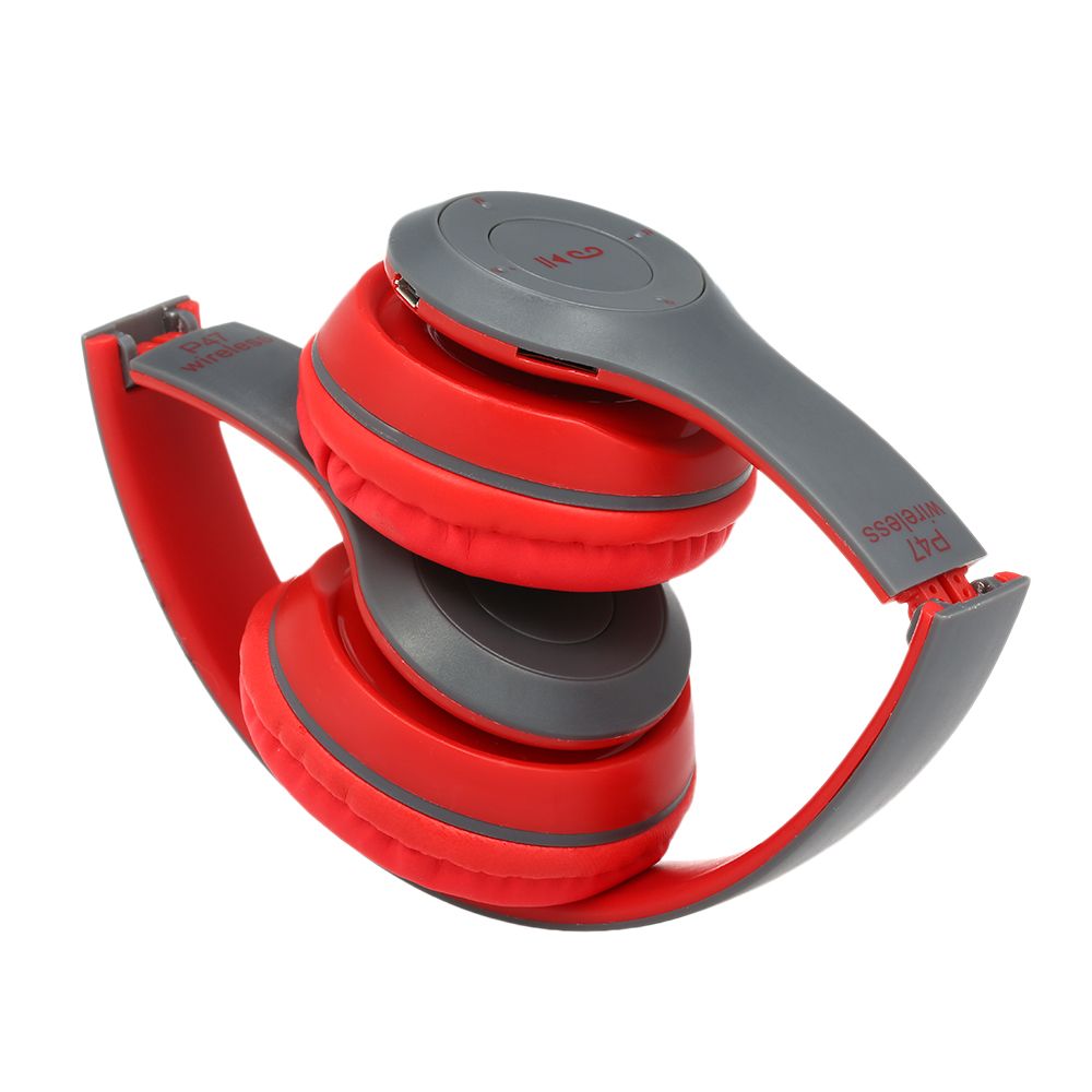 P47 Wireless Bluetooth 4.1 Headphones Foldable Over Ear Headset 3.5mm Muisc Earphone FM Radio TF Card Slot Hands-free w/ Mic