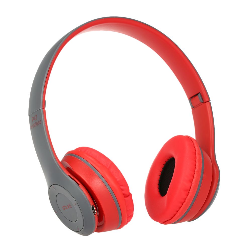 P47 Wireless Bluetooth 4.1 Headphones Foldable Over Ear Headset 3.5mm Muisc Earphone FM Radio TF Card Slot Hands-free w/ Mic
