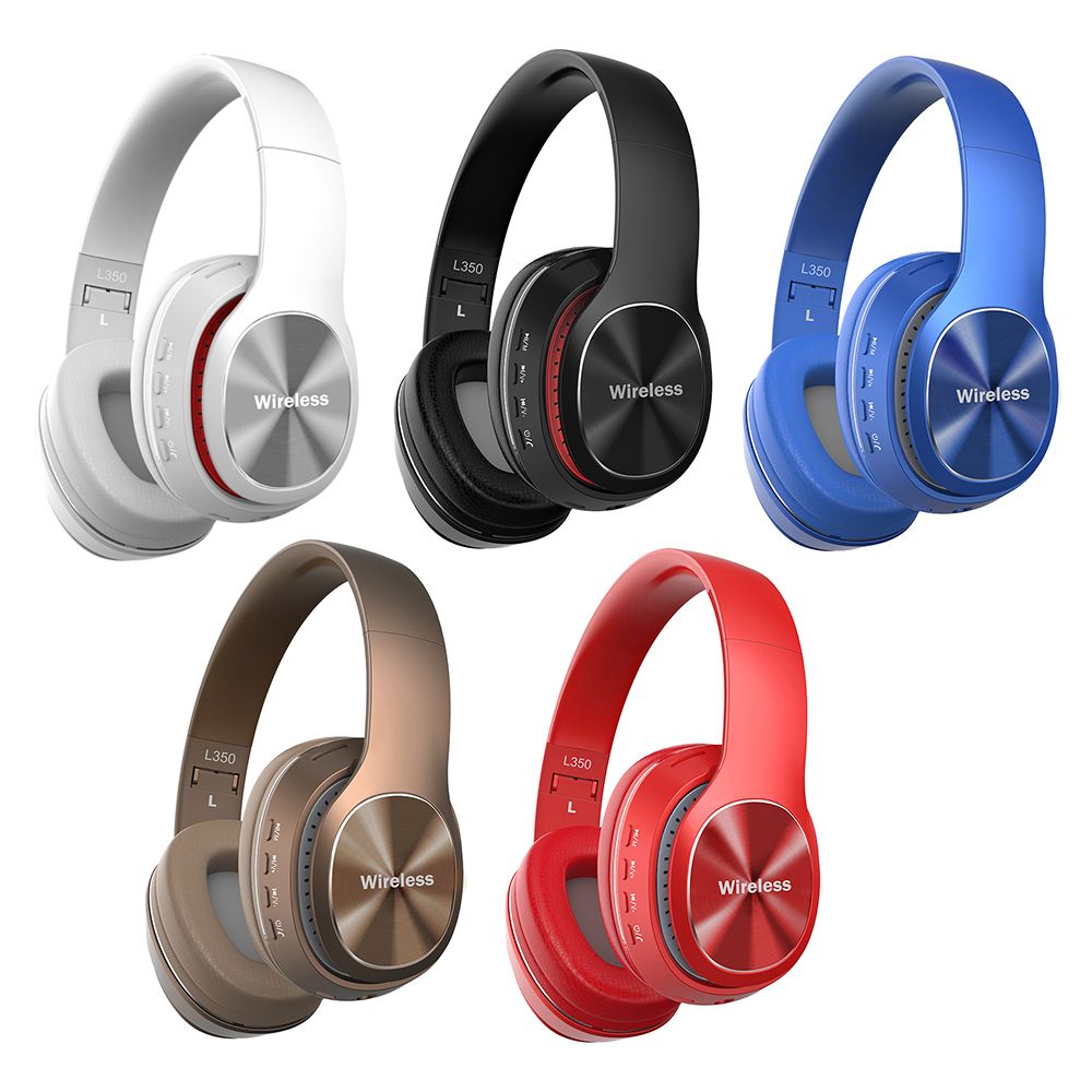 L350 Wireless Bluetooth Headphones Over-ear Earphones Bluetooth 5.0 Sports Headsets Support TF Card 3.5mm AUX IN FM Radio w/ Mic
