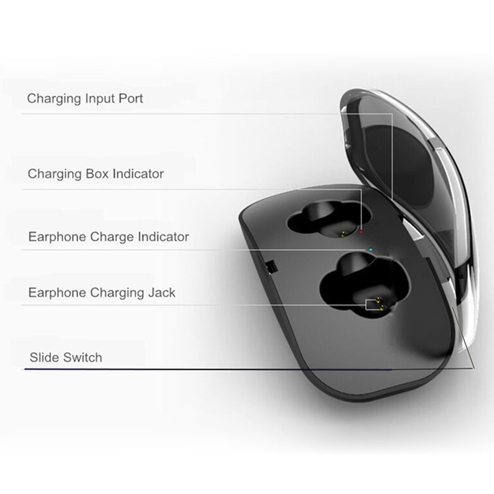 X18 Bluetooth 5.0 True Wireless Headphones Mini Earbuds In-ear Music Earphones Sports Headset CVC6.0 Noise Reduction with Mic Charging Case