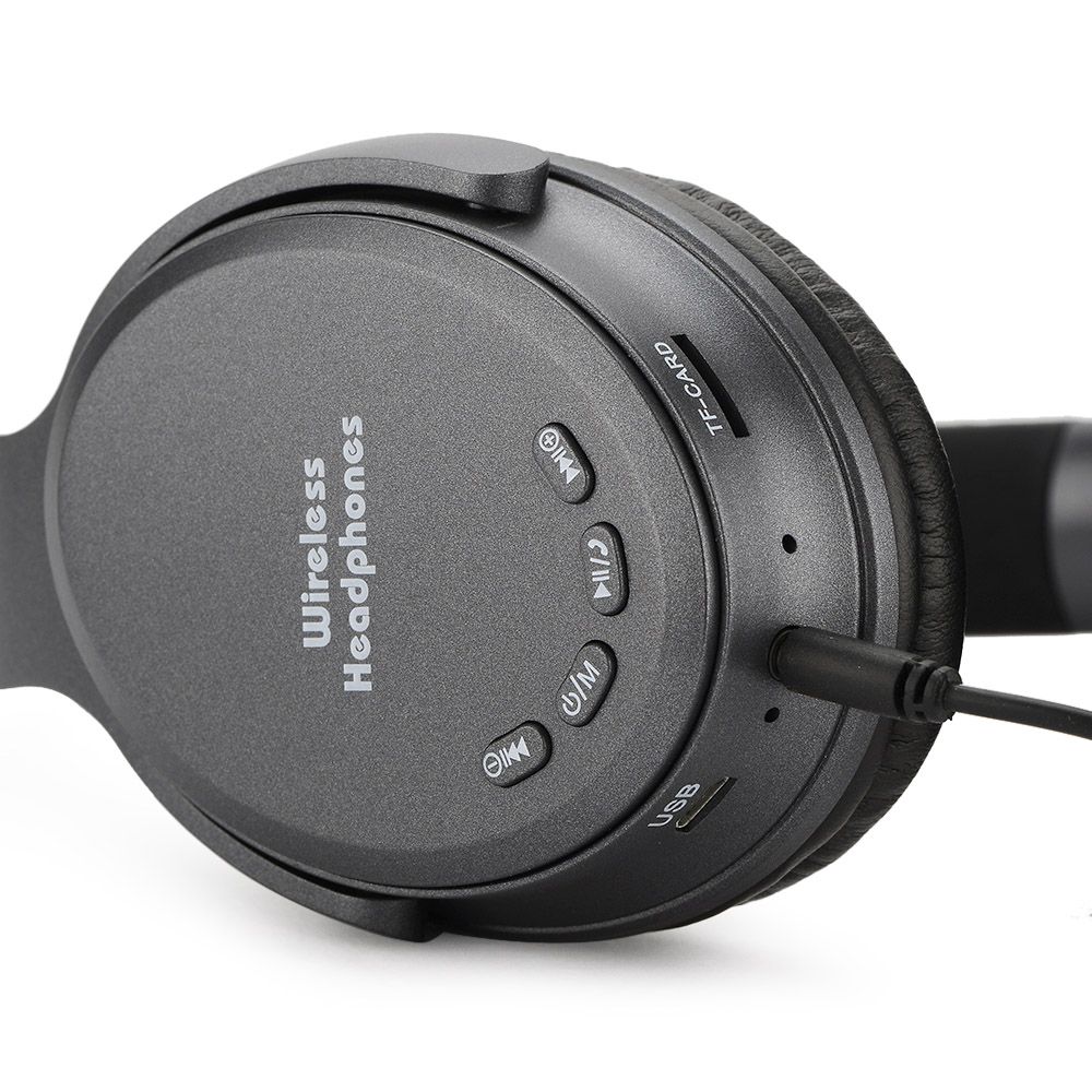 BT 5.0 On Ear Headphones with Mic Portable Foldable Headset Stereo Bass Earphones Adjustable Headband TF Card Slot AUX IN FM Radio