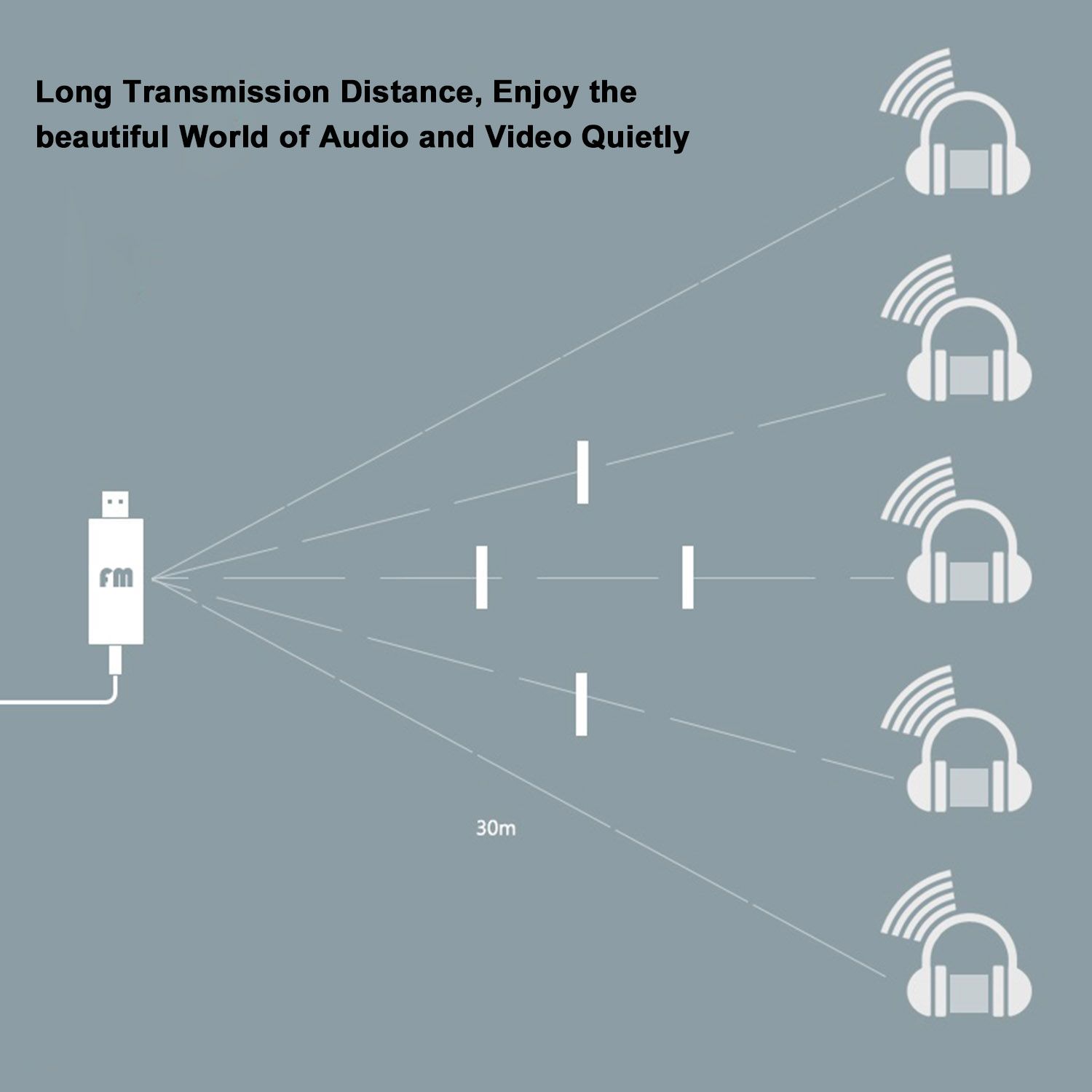 FM Wireless Headphones Over-Ear Music Earphones with Transmitter 3.5mm & RCA Wired Headset Support FM Radio for TV PC Phones MP3 Player