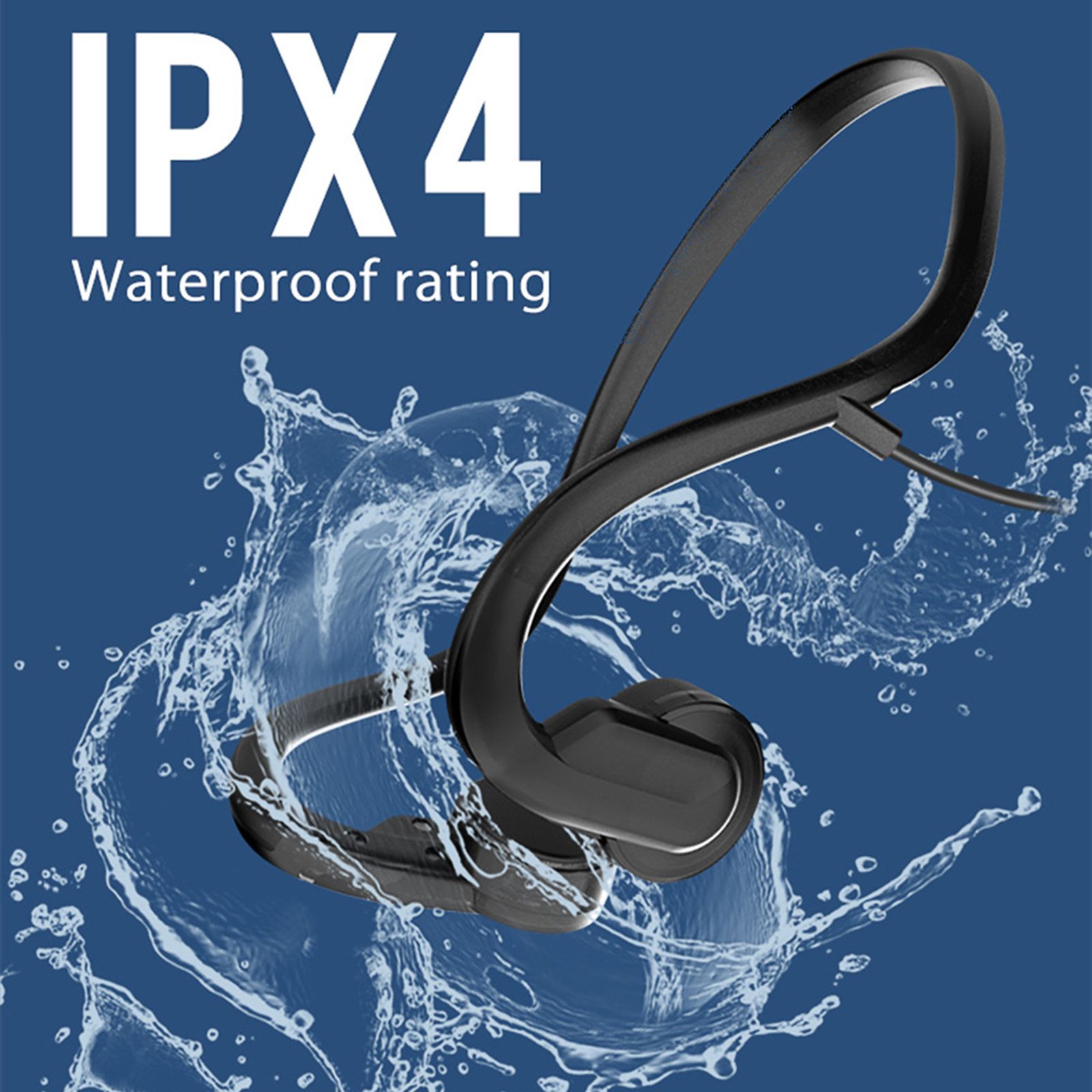 Bone Conduction Headphones Outdoor Sports Headset Waterproof Type-C Wired Earphone Open-Ear for Driving Cycling Running Gym for Smart Phones Tablet PC Notebook