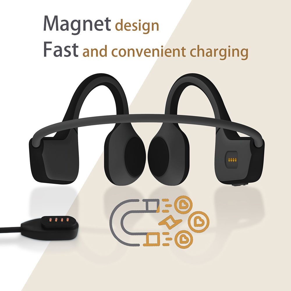 DG08 Wireless Bone Conduction Headphones Bluetooth Sweat Proof with Earbuds Outdoor Sports Headset USB Charging Earphone with Microphone for Driving Cycling Running Gym