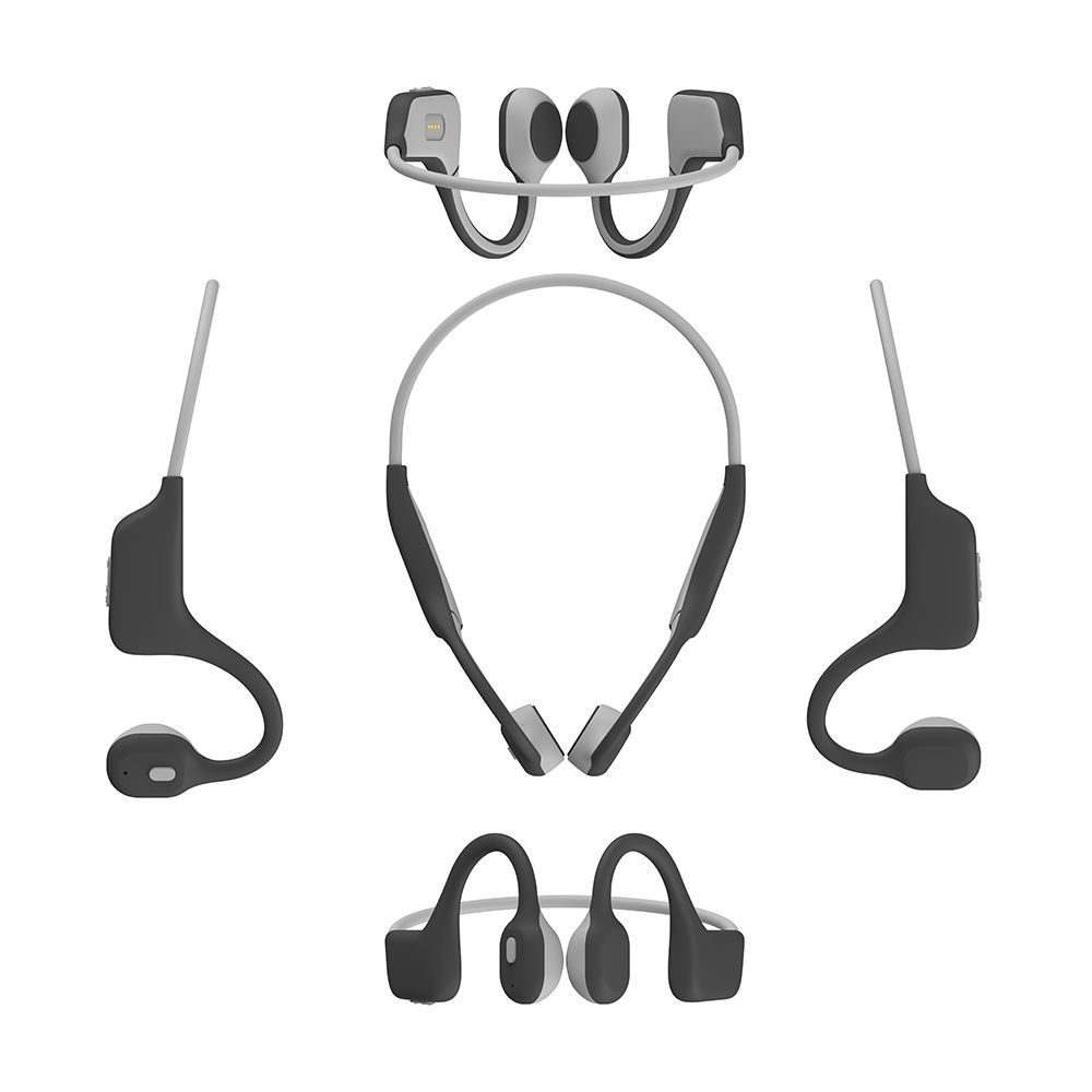 DG08 Wireless Bone Conduction Headphones Bluetooth Sweat Proof with Earbuds Outdoor Sports Headset USB Charging Earphone with Microphone for Driving Cycling Running Gym