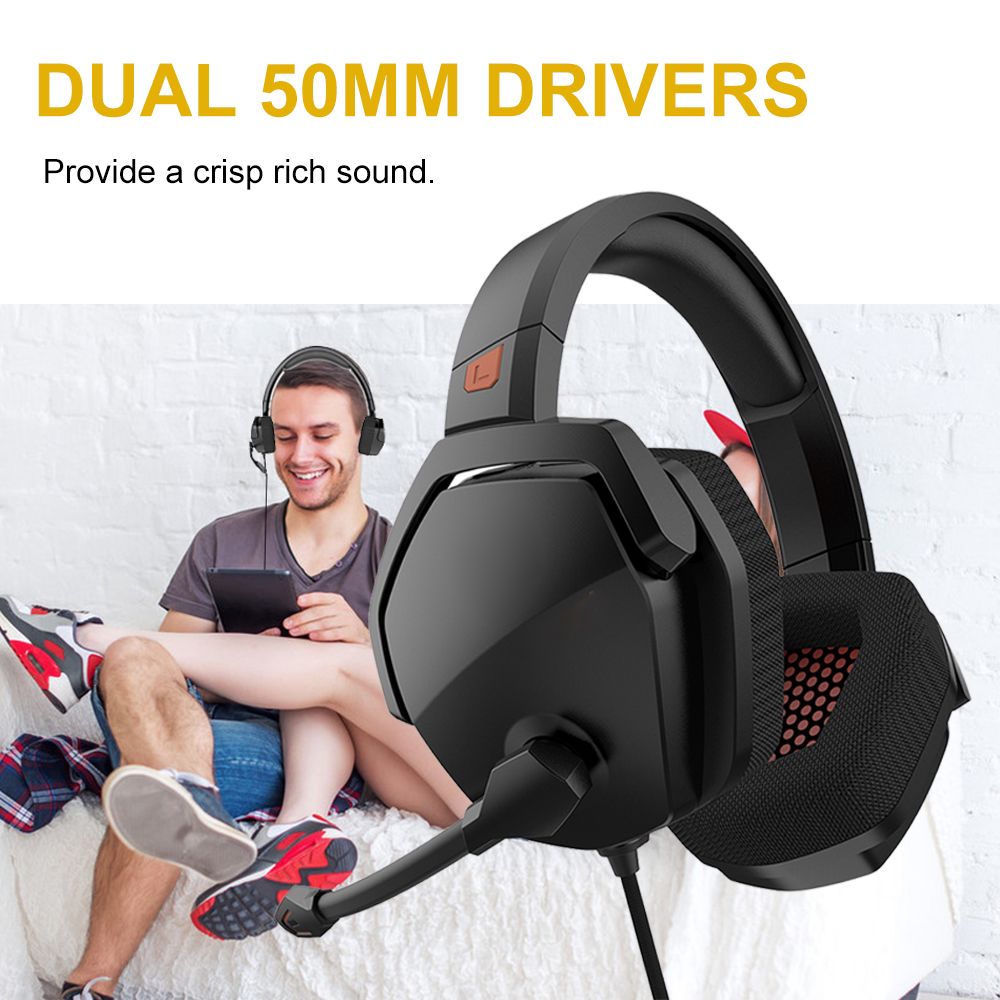N16 Over Ear Gaming Headset Noise Cancelling Headphones with Microphone 3.5mm Wired Gaming Earphone for PS4 PC Computer Laptop Mobile Phone