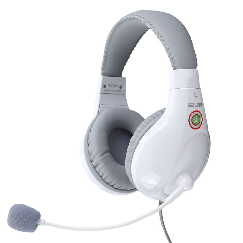 A566H Computer Wired Headphone Student Lightweight Noise Cancelling Headset with Microphone for Online Study Education Test