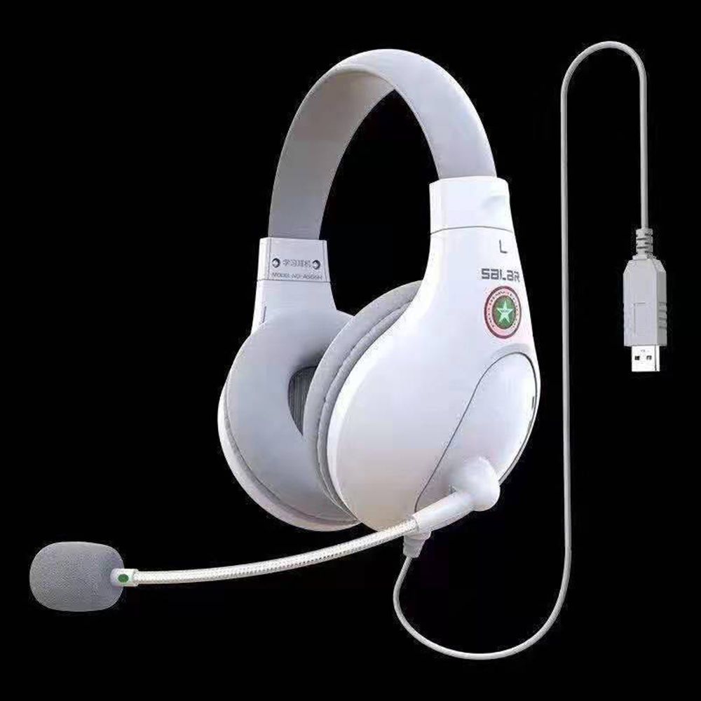 A566H Computer Wired Headphone Student Lightweight Noise Cancelling Headset with Microphone for Online Study Education Test