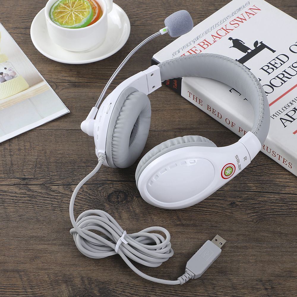 A566H Computer Wired Headphone Student Lightweight Noise Cancelling Headset with Microphone for Online Study Education Test
