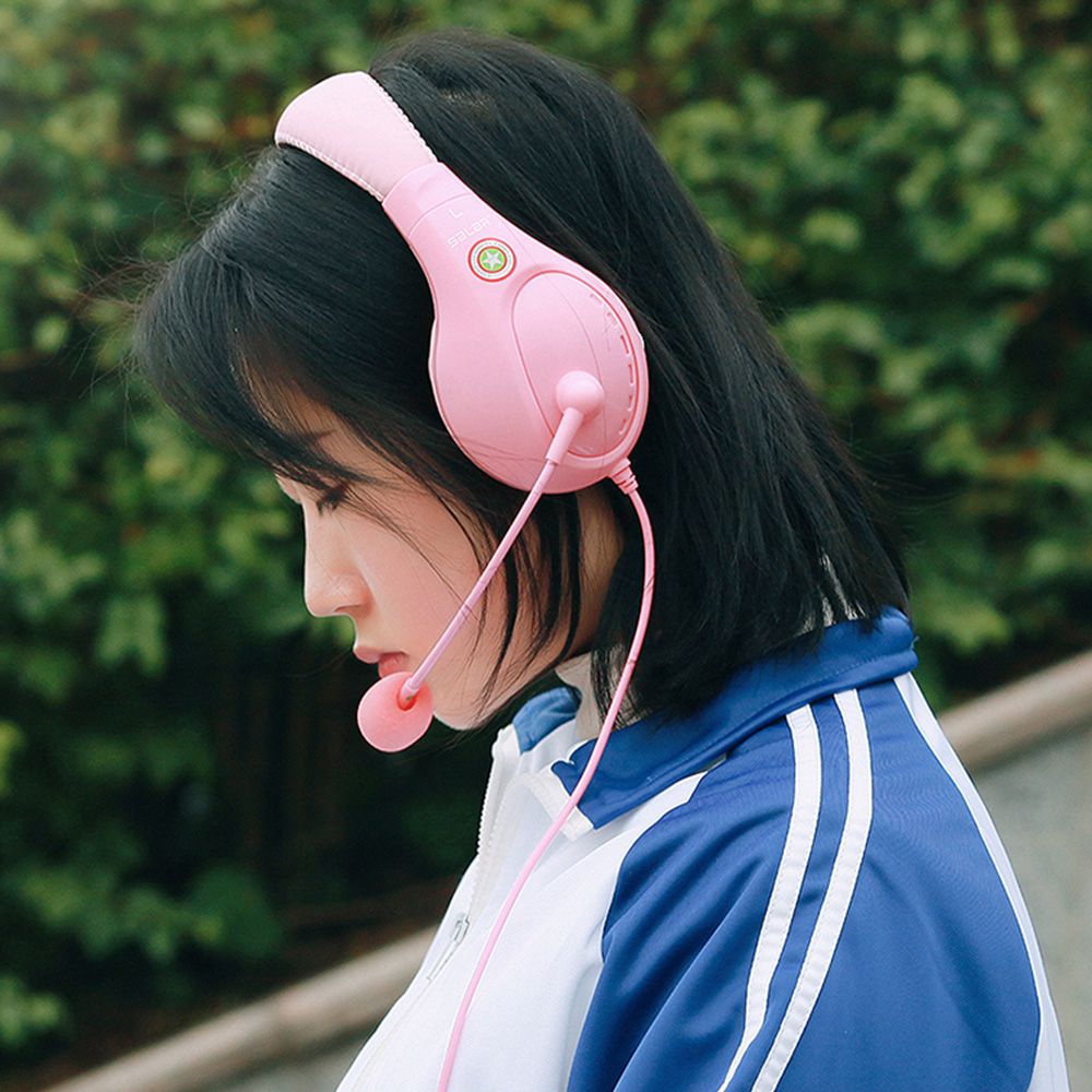 A566H Computer Wired Headphone Student Lightweight Noise Cancelling Headset with Microphone for Online Study Education Test