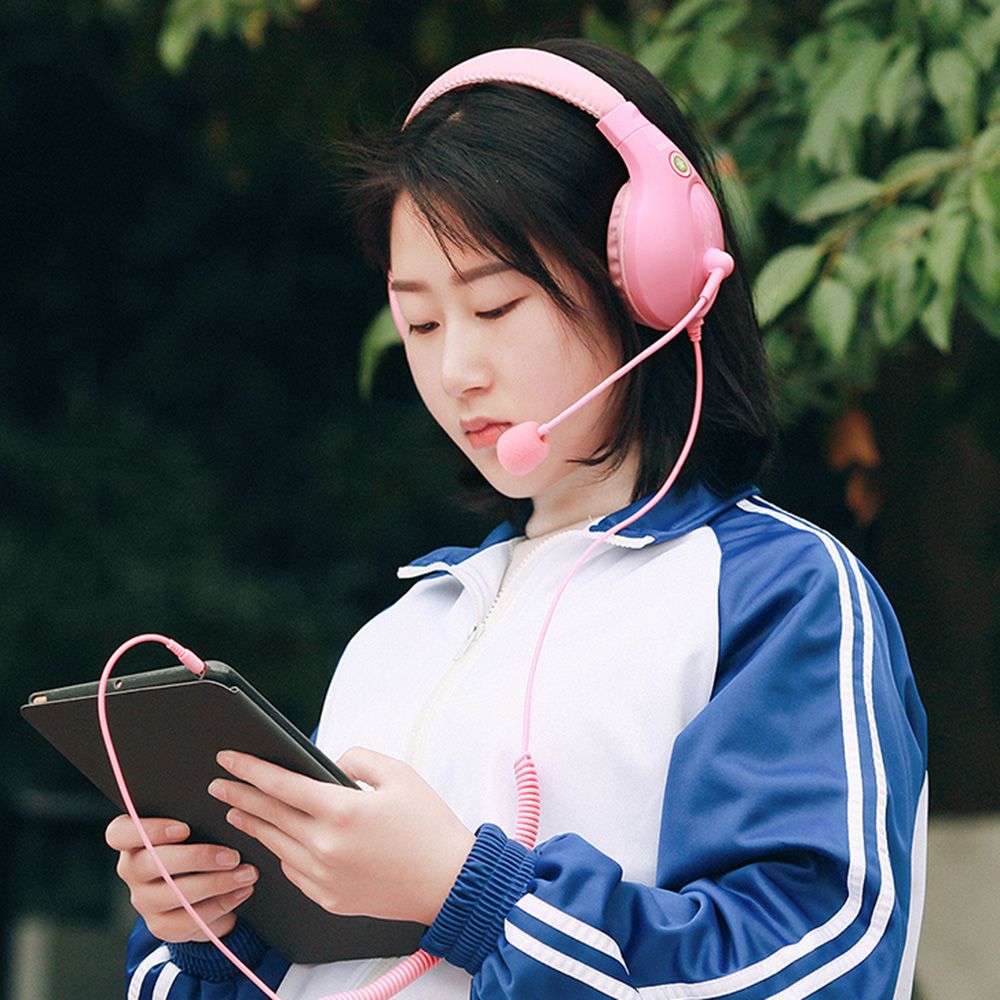 A566H Computer Wired Headphone Student Lightweight Noise Cancelling Headset with Microphone for Online Study Education Test
