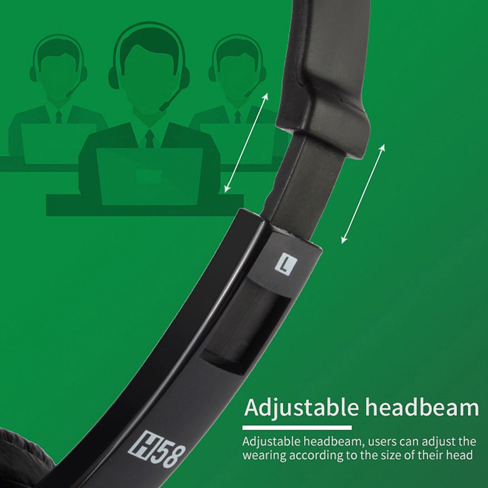 H58 Computer Wired Headphone Office Bussiness Lightweight Noise Cancelling Headset with Microphone