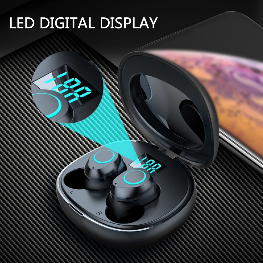 i07 BT5.0 Wireless Headphones Auto Pairing Noise Reduction Touch Control Waterproof Charge Box Digital Display