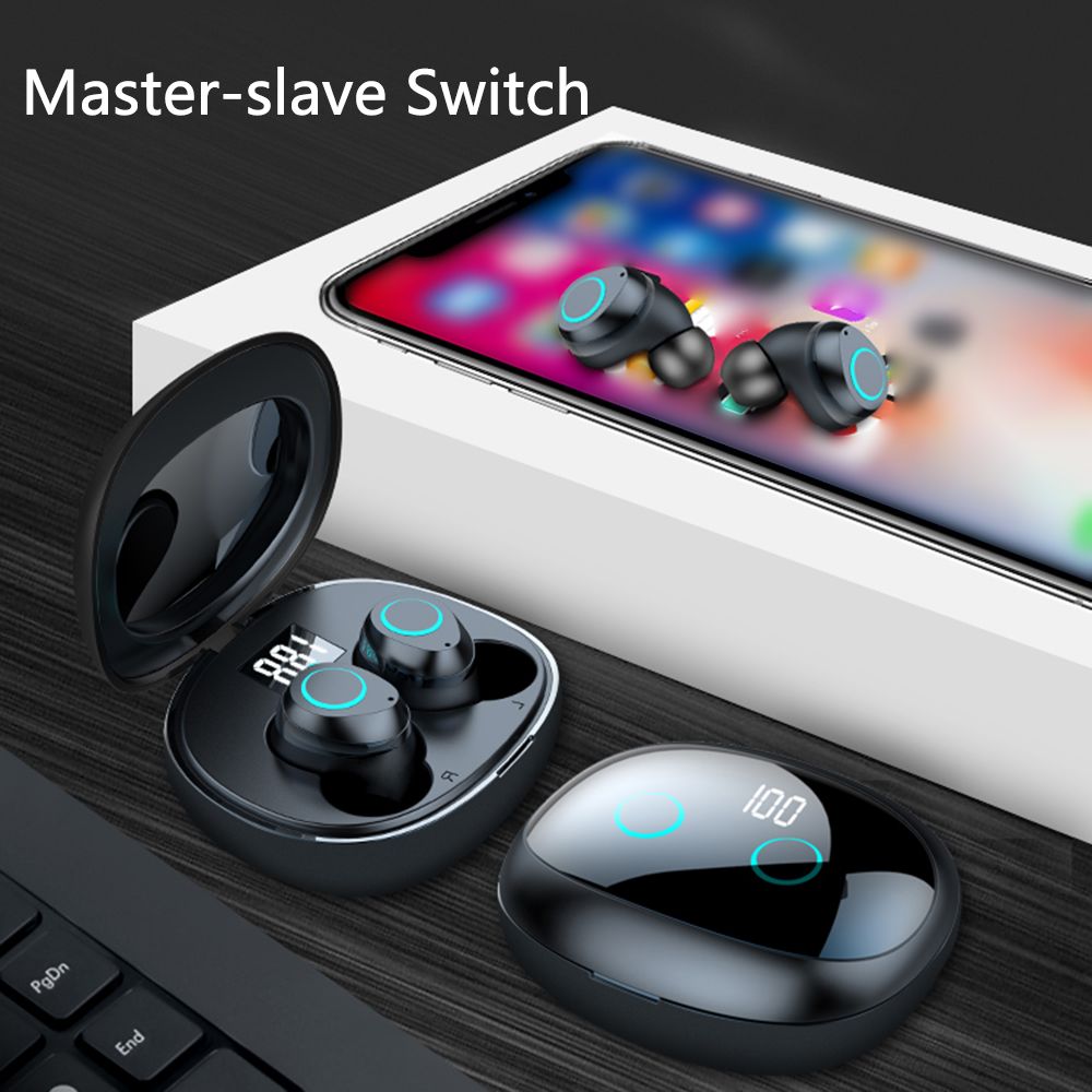i07 BT5.0 Wireless Headphones Auto Pairing Noise Reduction Touch Control Waterproof Charge Box Digital Display