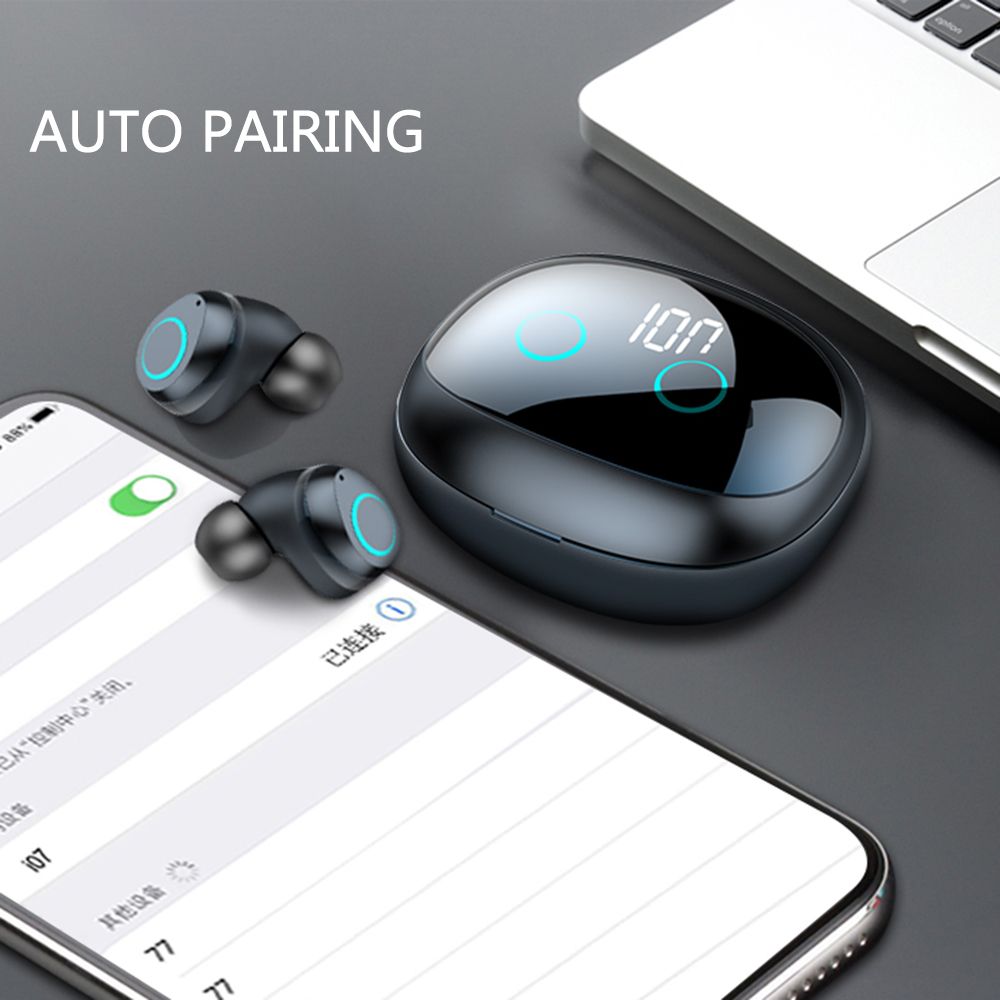 i07 BT5.0 Wireless Headphones Auto Pairing Noise Reduction Touch Control Waterproof Charge Box Digital Display