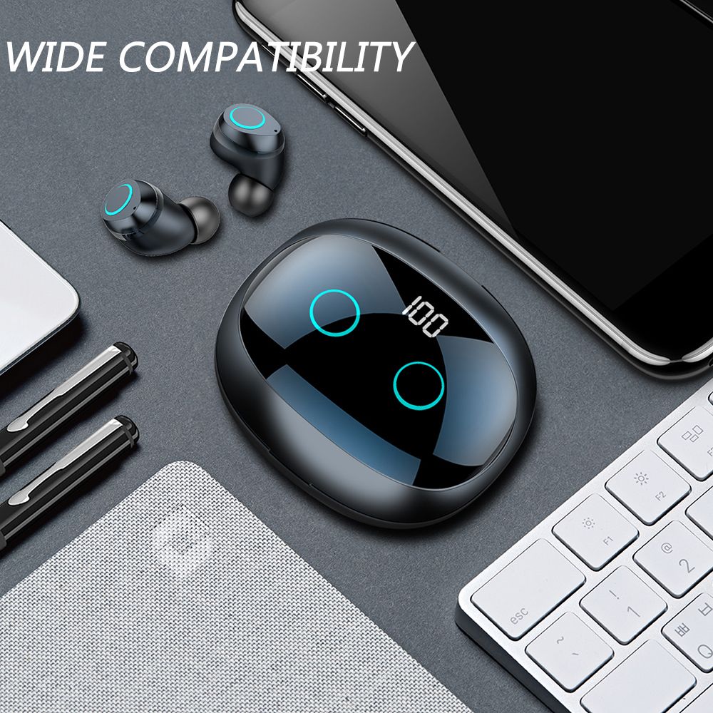 i07 BT5.0 Wireless Headphones Auto Pairing Noise Reduction Touch Control Waterproof Charge Box Digital Display