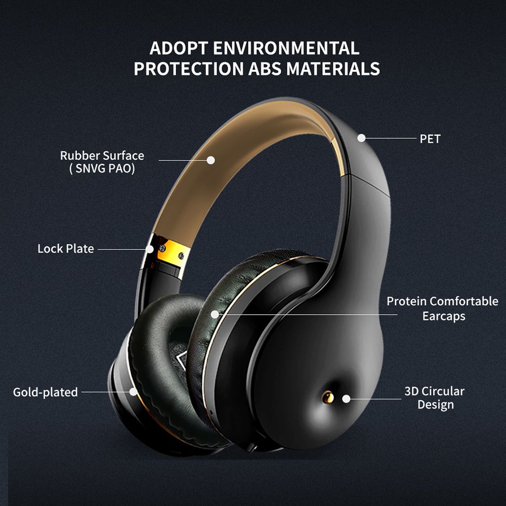 EL-B5 BT5.0 Wireless Headset Adjustable Headband Headset Stereo Sound Dual Microphones (Black & Silver)