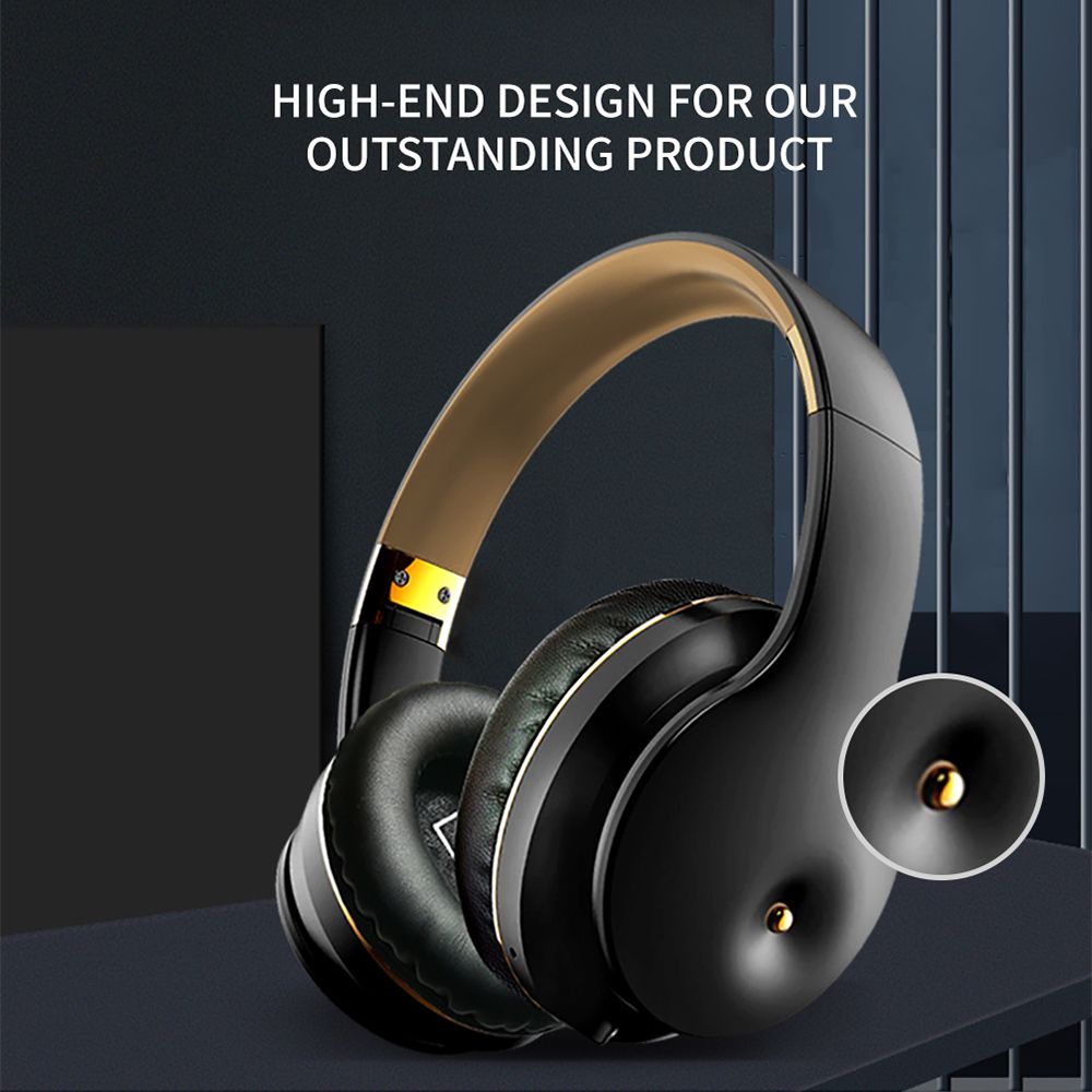 EL-B5 BT5.0 Wireless Headset Adjustable Headband Headset Stereo Sound Dual Microphones (Black & Silver)