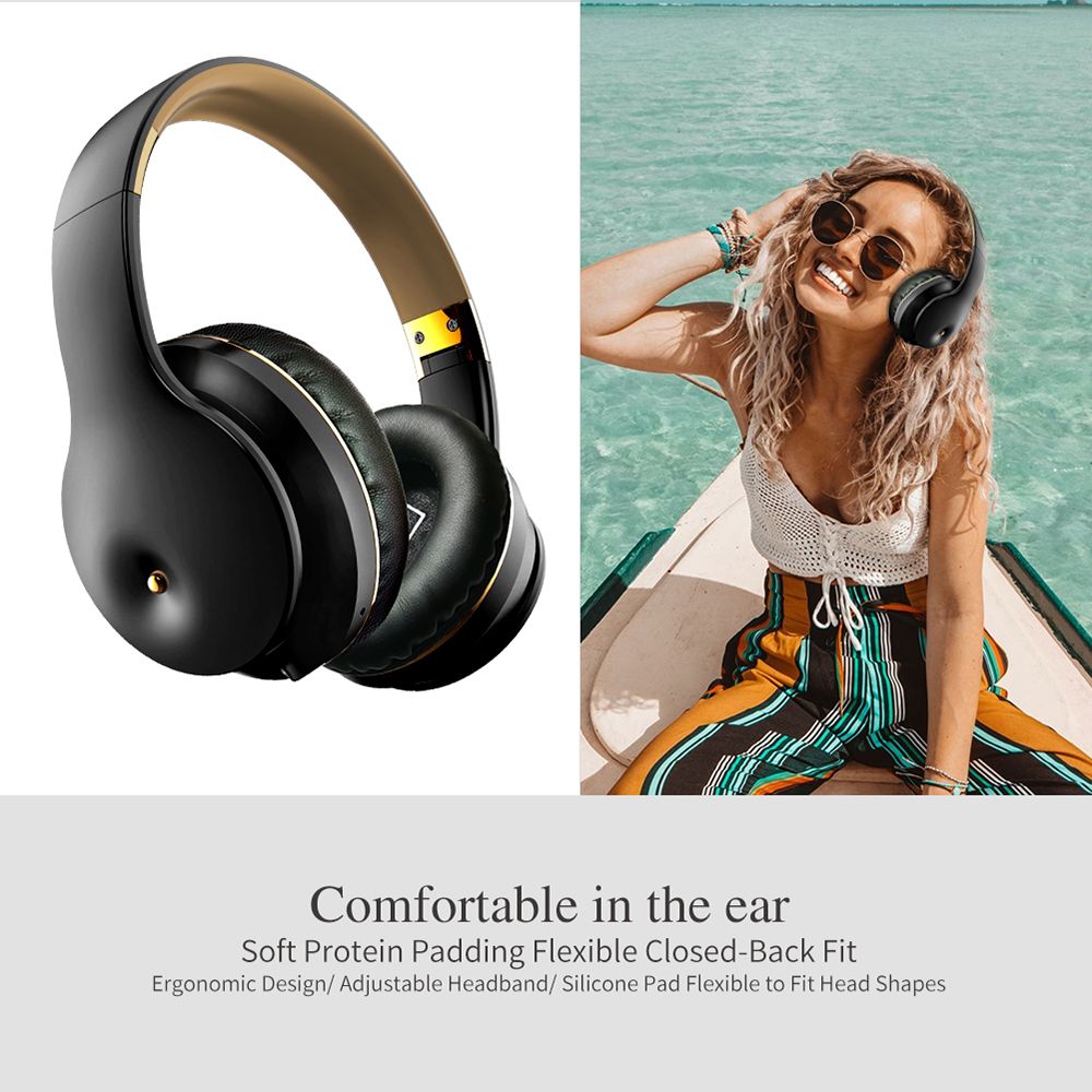 EL-B5 BT5.0 Wireless Headset Adjustable Headband Headset Stereo Sound Dual Microphones (Black & Silver)