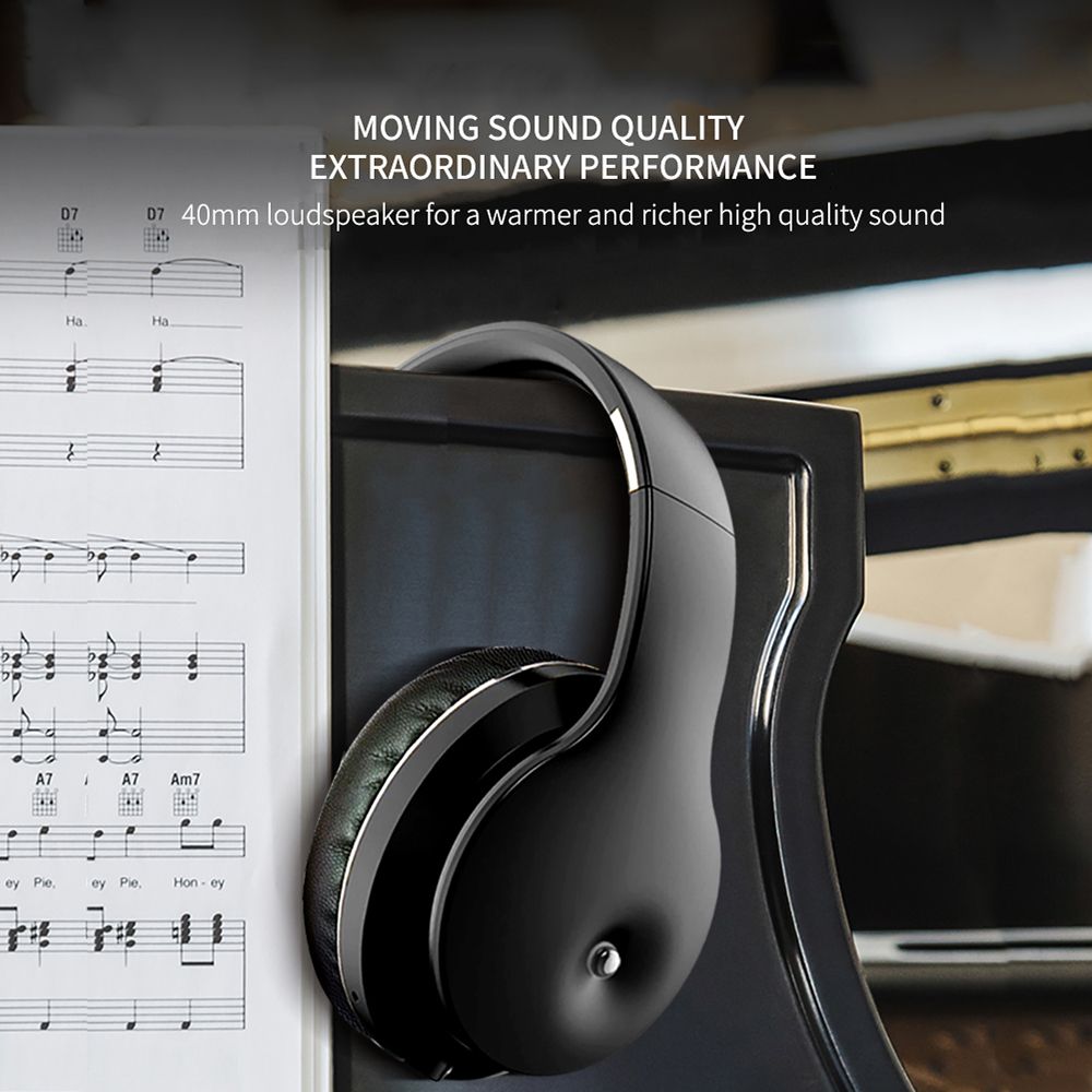 EL-B5 BT5.0 Wireless Headset Adjustable Headband Headset Stereo Sound Dual Microphones (Black & Silver)