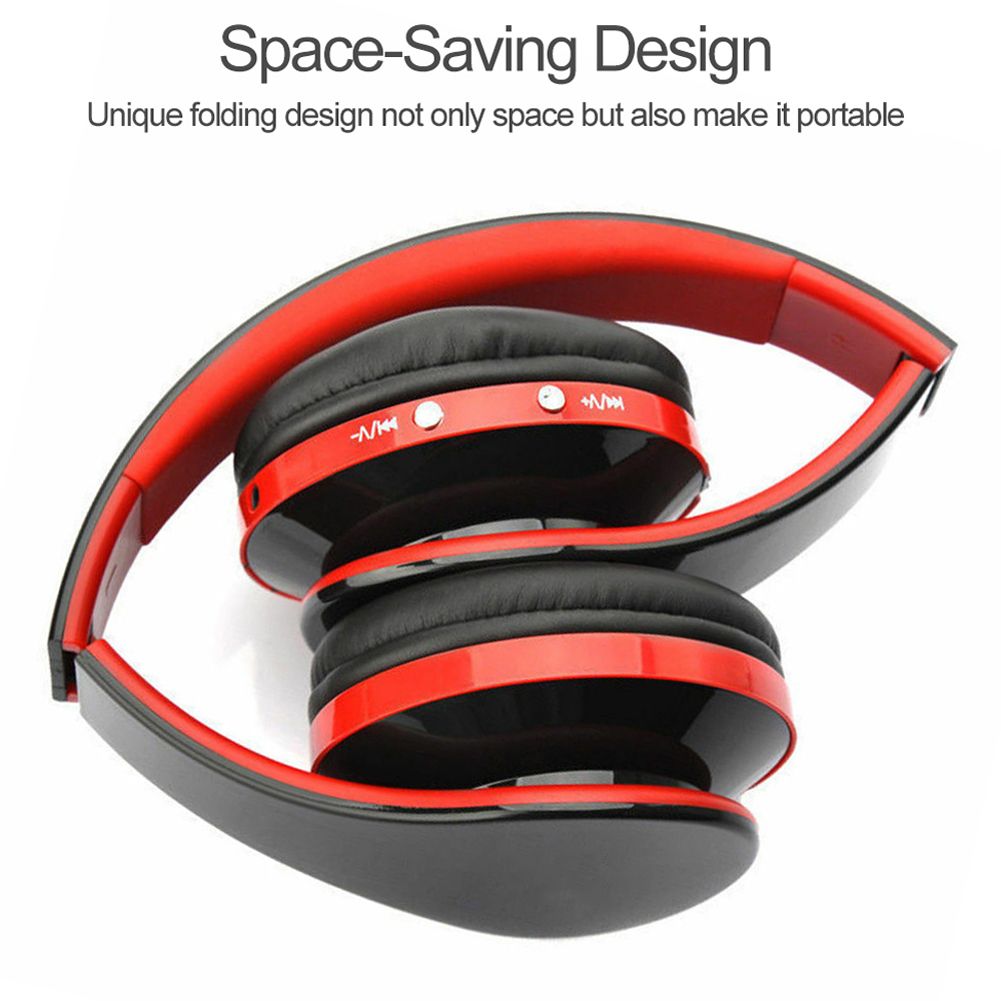 Foldable BT Headphones Stereo BT 3.0 Bass Headsets 3.5mm Wired Earphone Multifunctional Hands-free Earphones