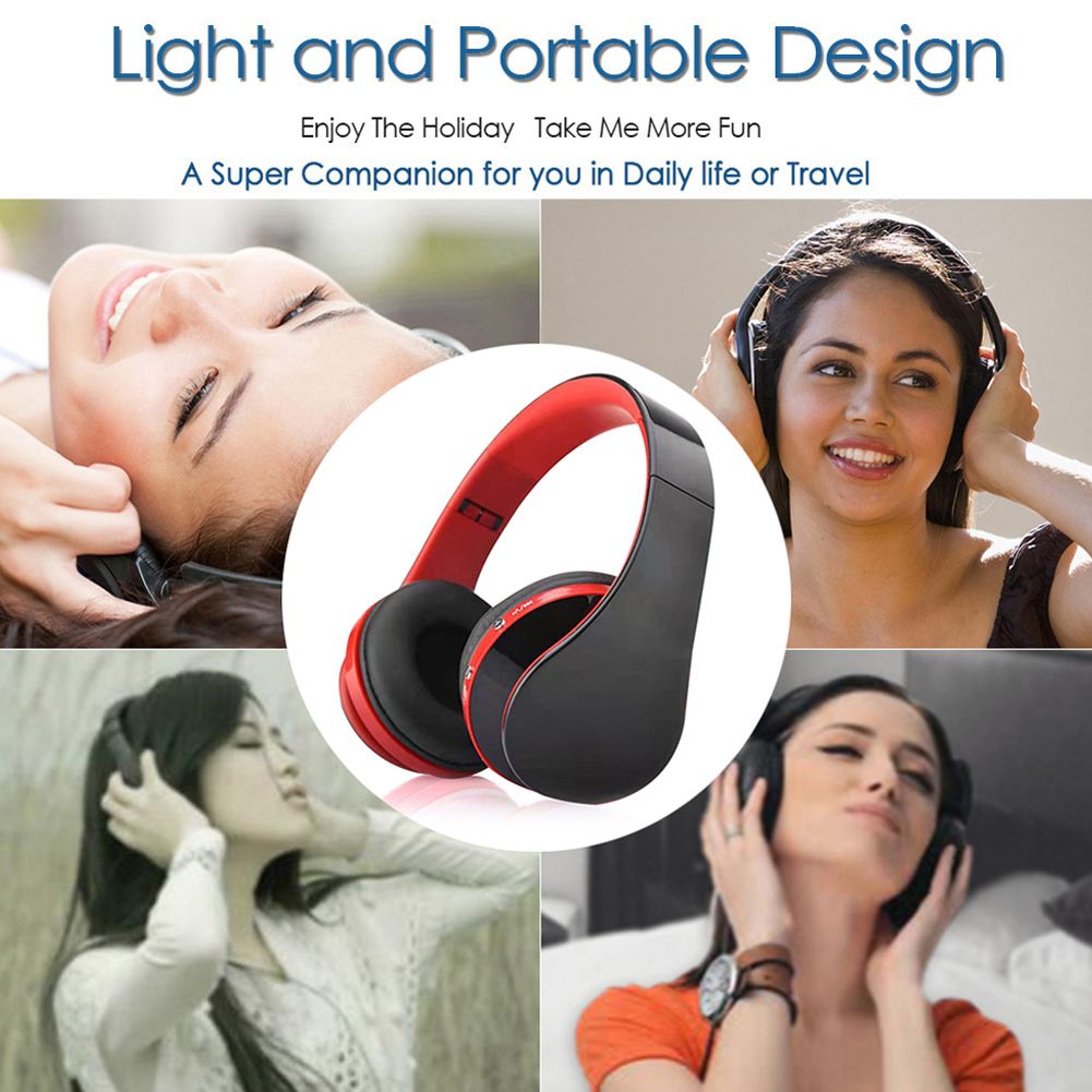 Foldable BT Headphones Stereo BT 3.0 Bass Headsets 3.5mm Wired Earphone Multifunctional Hands-free Earphones