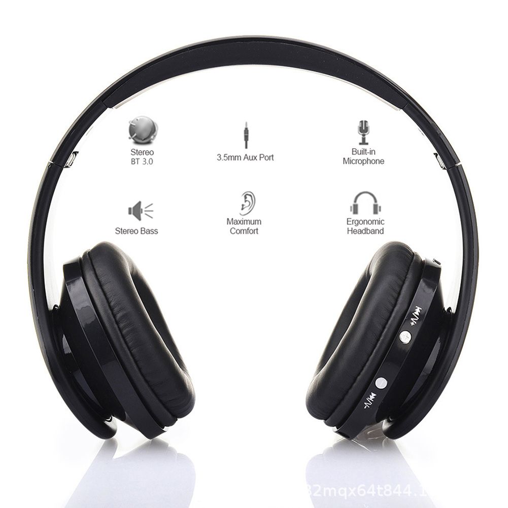 Foldable BT Headphones Stereo BT 3.0 Bass Headsets 3.5mm Wired Earphone Multifunctional Hands-free Earphones