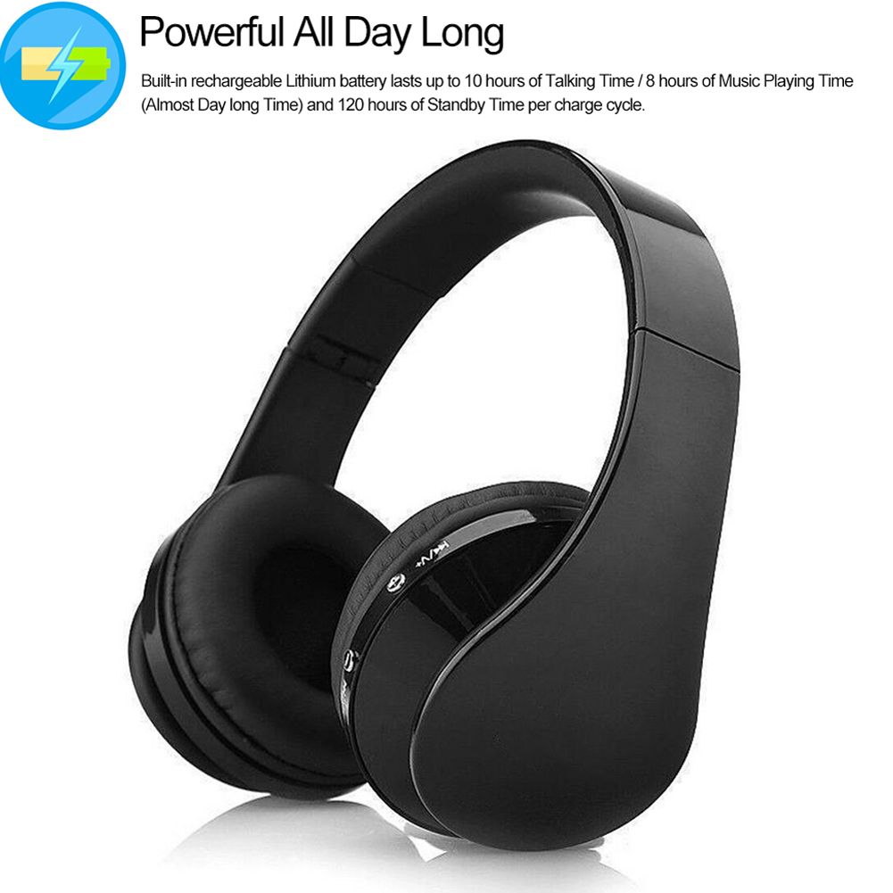 Foldable BT Headphones Stereo BT 3.0 Bass Headsets 3.5mm Wired Earphone Multifunctional Hands-free Earphones