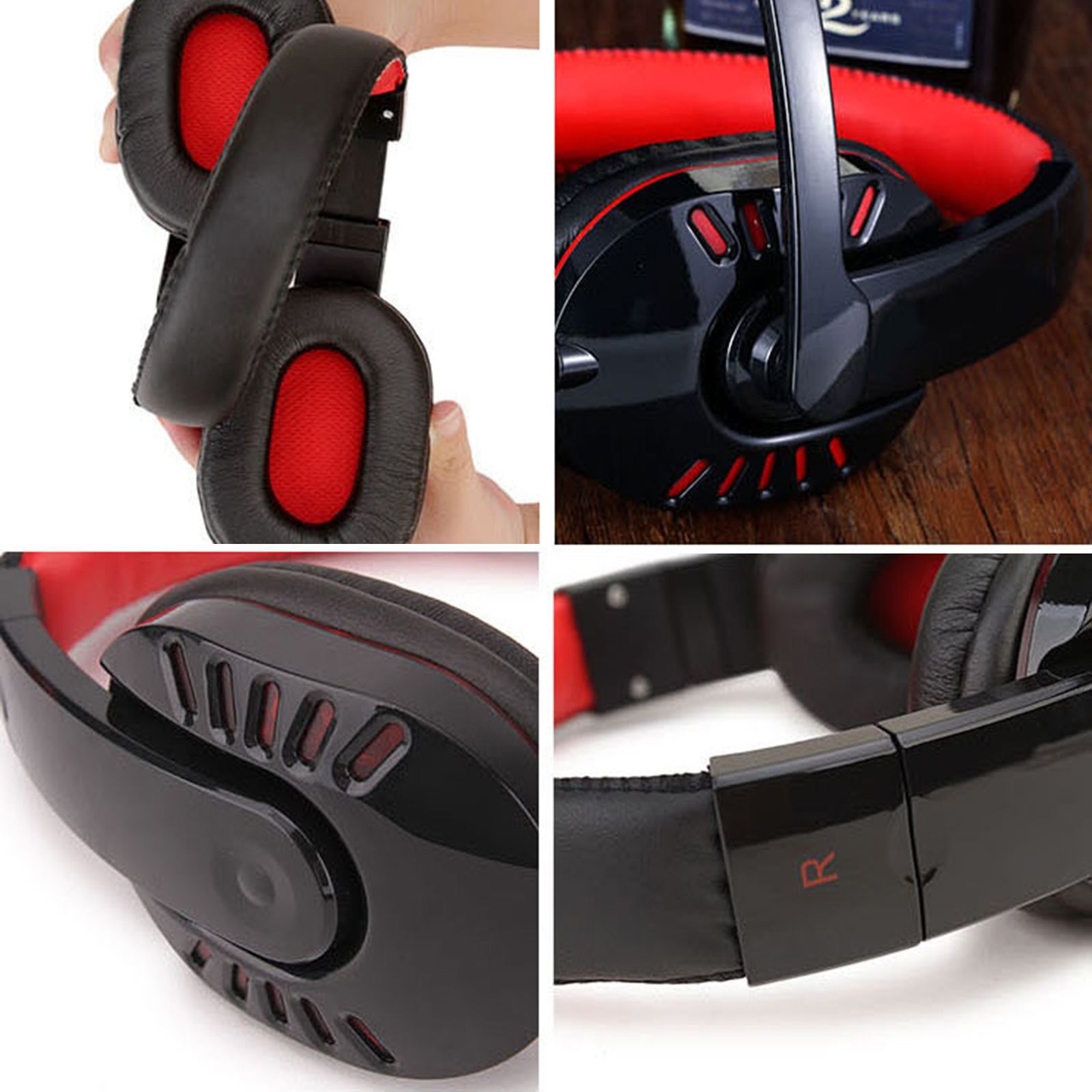SY755MV Luminous Game Headphone Over-ear Gaming Headset with Microphone PC Gamer 3.5mm Headphones Noise Cancelling Compatible with PS4 Xbox Laptop Computer