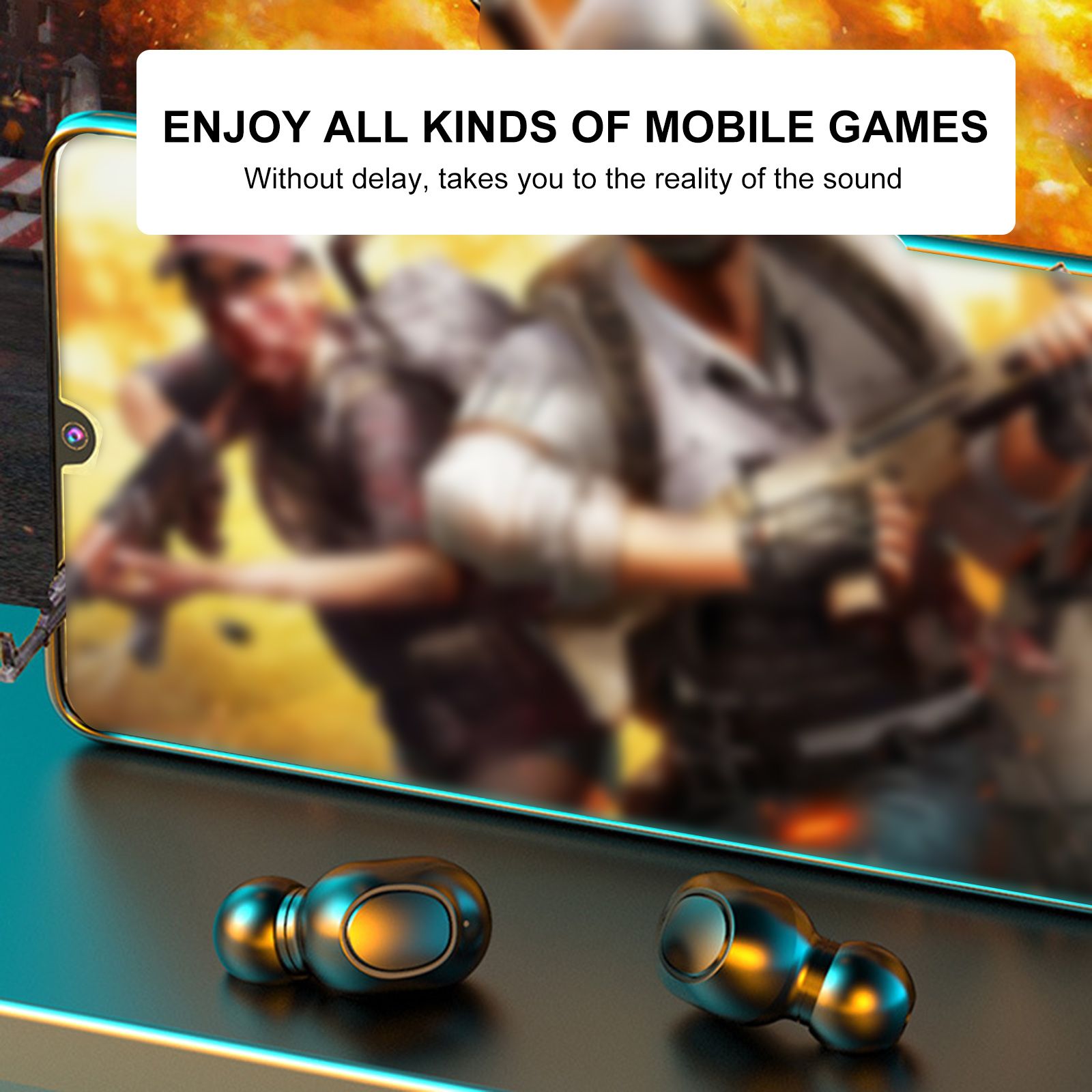 LB60 Bluetooth 5.0 Wireless Headphones In-ear Earbuds with Mic LED Display Waterproof Earphones Sports Headsets for Phone