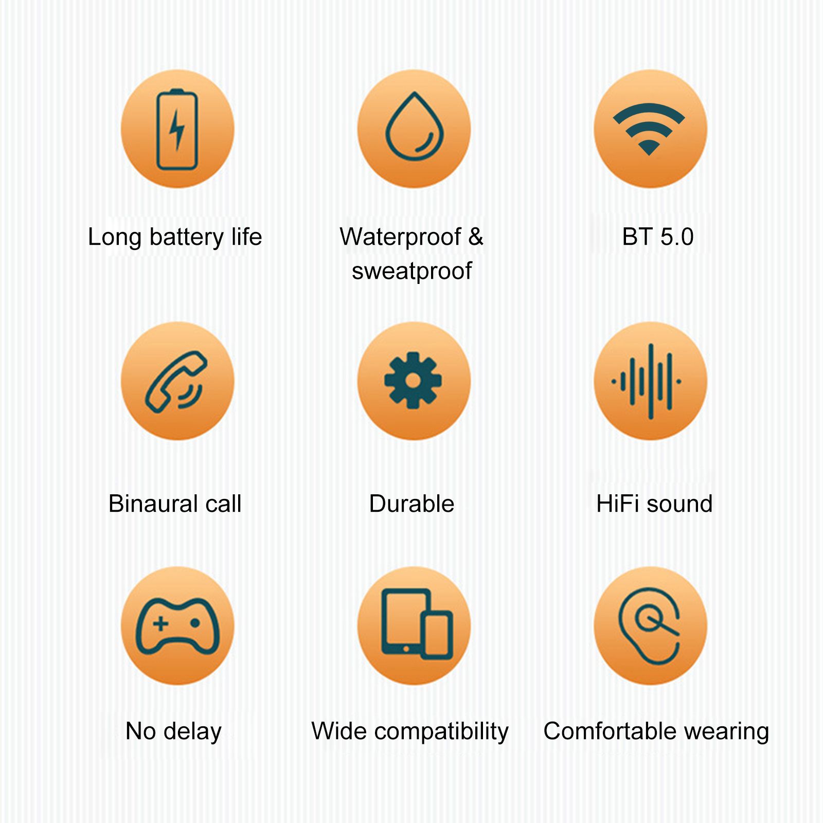 LB60 Bluetooth 5.0 Wireless Headphones In-ear Earbuds with Mic LED Display Waterproof Earphones Sports Headsets for Phone