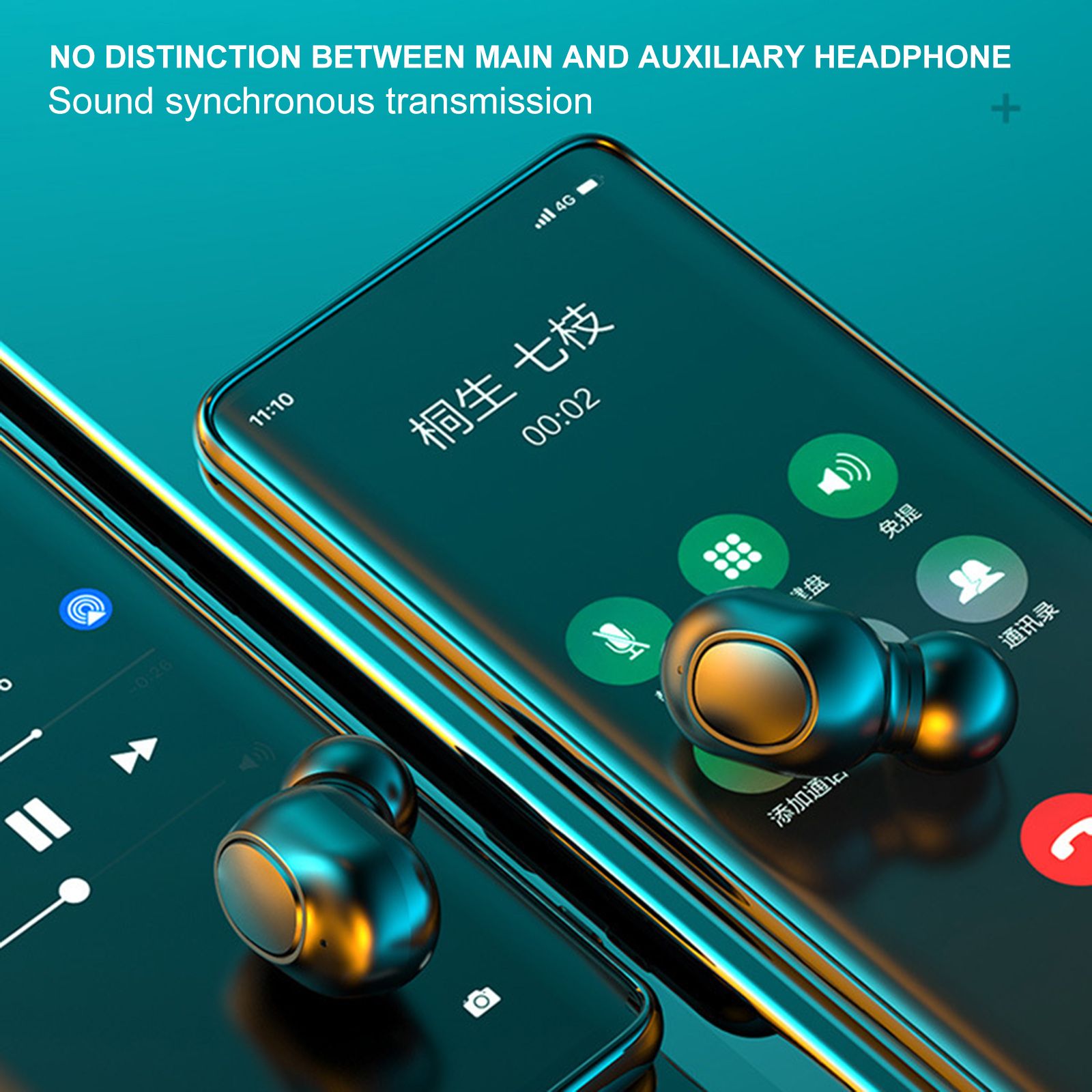 LB60 Bluetooth 5.0 Wireless Headphones In-ear Earbuds with Mic LED Display Waterproof Earphones Sports Headsets for Phone