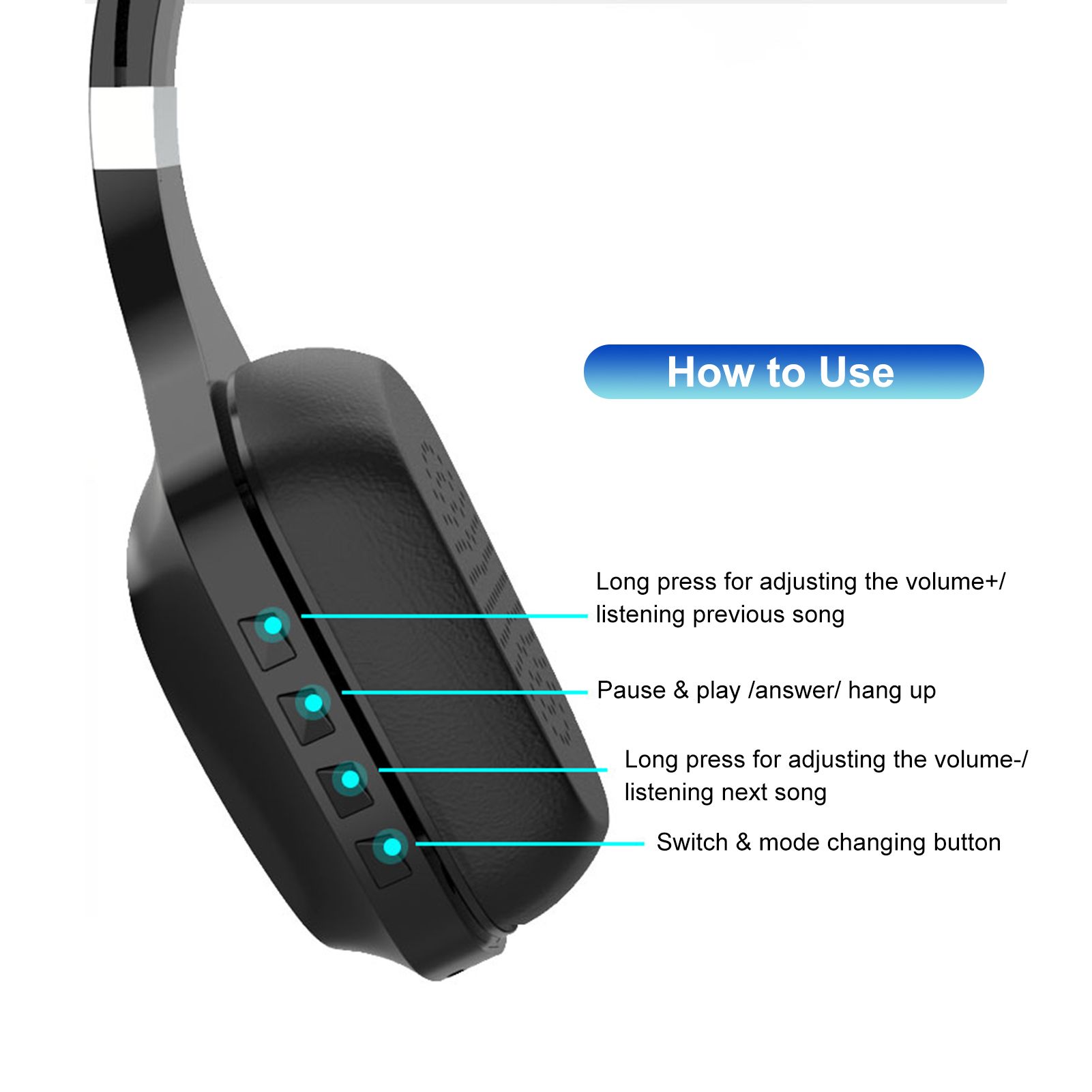 Gaming Headset Earphone Earbud Noise Reduction Stereo Headphone BT5.0 Connection Connecting 3.5mm Port Wired Earphone Volume Adjustable USB Chargeing Port Powered Operated Built-in 300mAh High Capacity Rechargeable Cell for Computer Laptop E-sports Porta