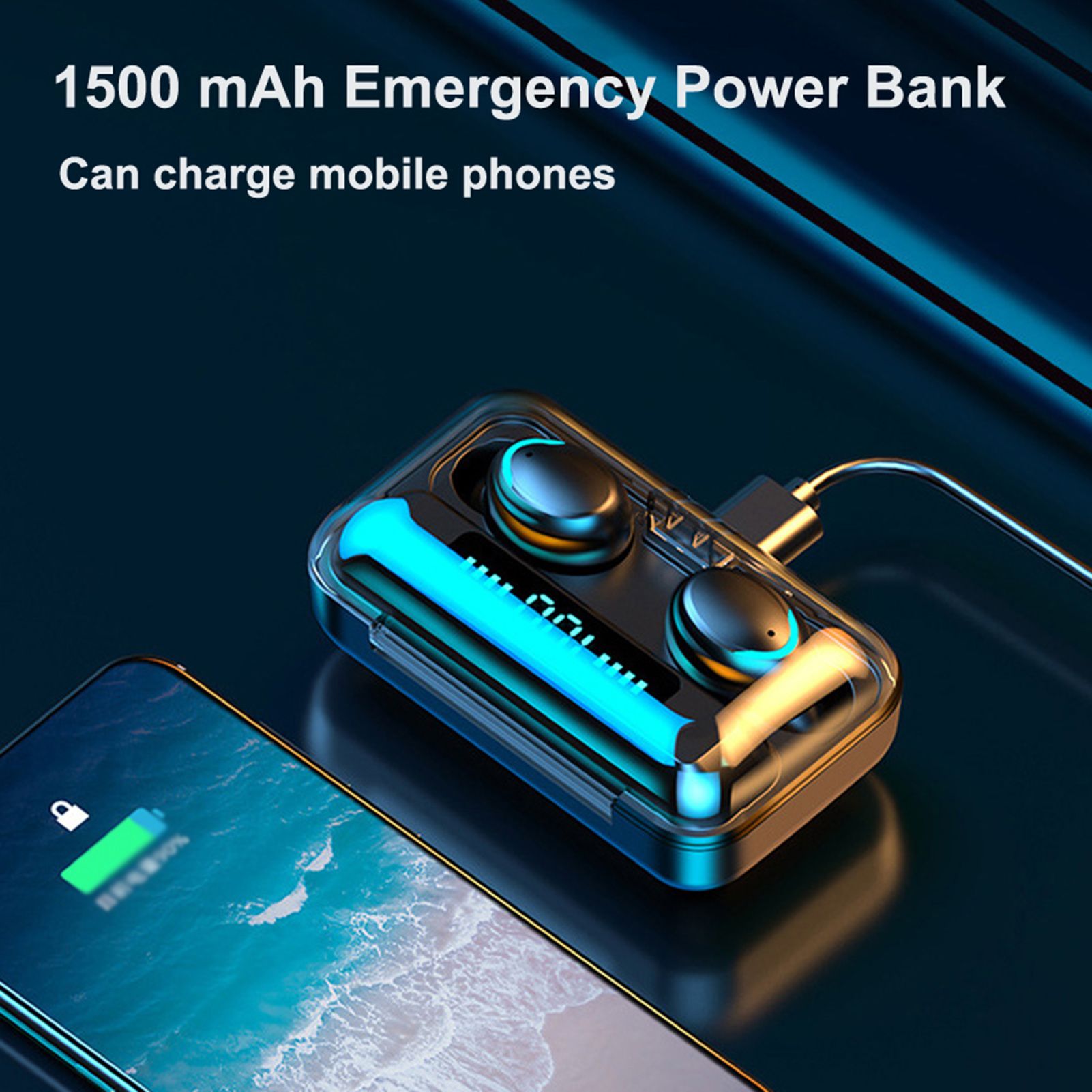 5.1 BT Connected Headset Headphone Earphone Earmuff LEDs Sensitive Touching Binaural Speaker Built-in 1500mAh High Capacity Rechargeable Batterys Storage Box Mini Portable