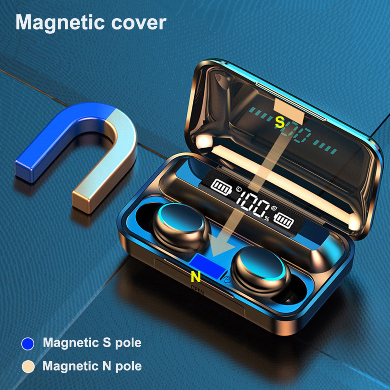 5.1 BT Connected Headset Headphone Earphone Earmuff LEDs Sensitive Touching Binaural Speaker Built-in 1500mAh High Capacity Rechargeable Batterys Storage Box Mini Portable