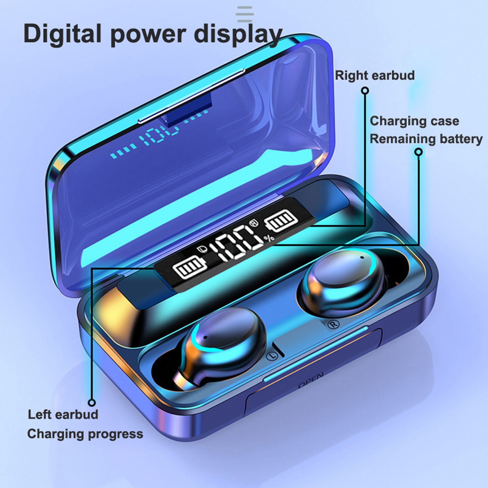 5.1 BT Connected Headset Headphone Earphone Earmuff LEDs Sensitive Touching Binaural Speaker Built-in 1500mAh High Capacity Rechargeable Batterys Storage Box Mini Portable