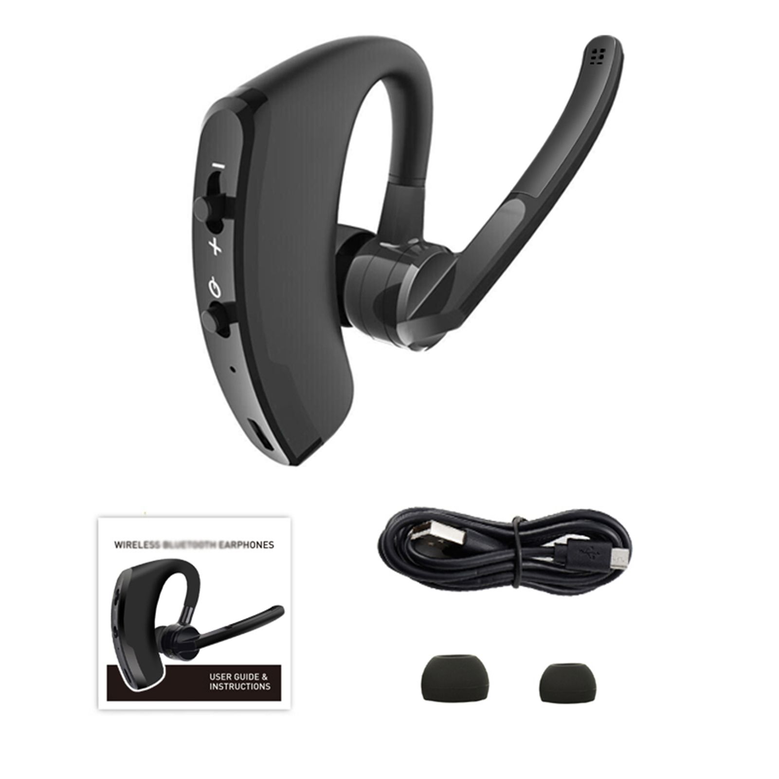 V8 Single Ear BT4.1 Headset 270 Degrees Rotation Handsfree Calls Number Broadcast Long-lasting Battery Life