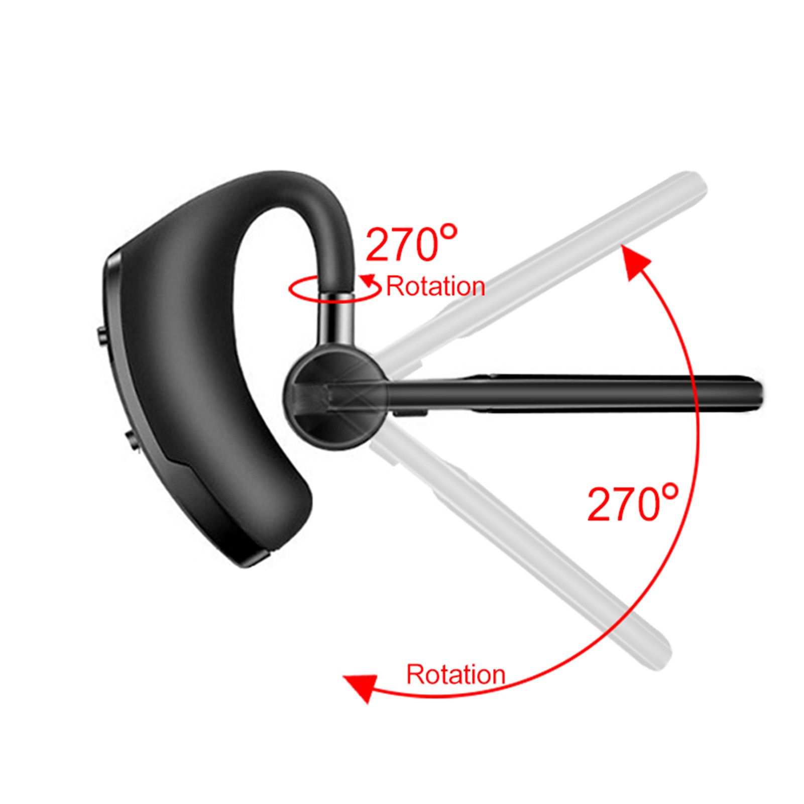 V8 Single Ear BT4.1 Headset 270 Degrees Rotation Handsfree Calls Number Broadcast Long-lasting Battery Life