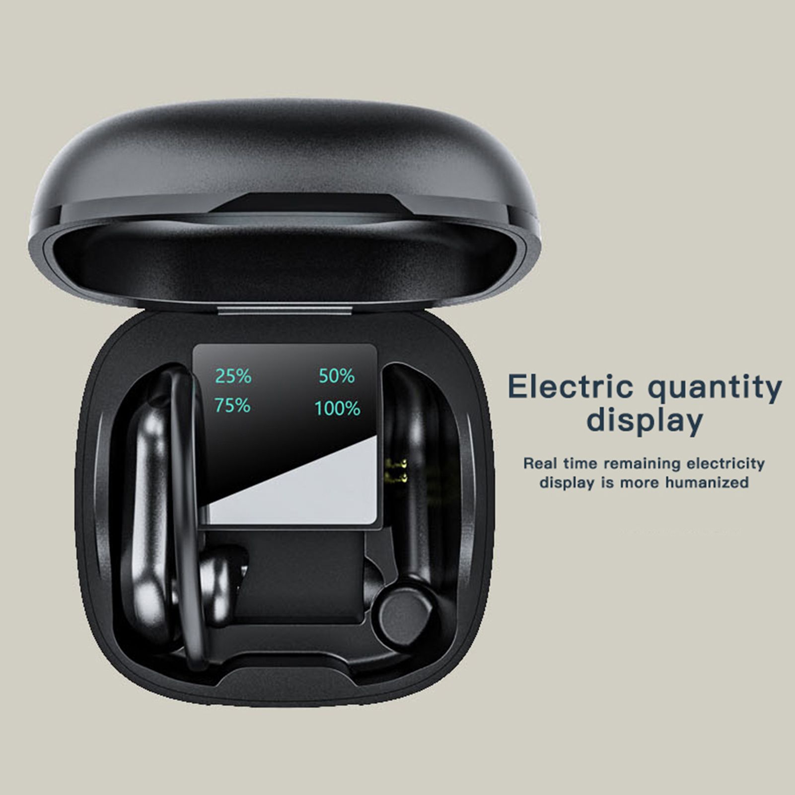 MD03 BT5.0 Wireless Headphones Ear Hook Touch Control IPX5 Waterproof Electric Quantity Display