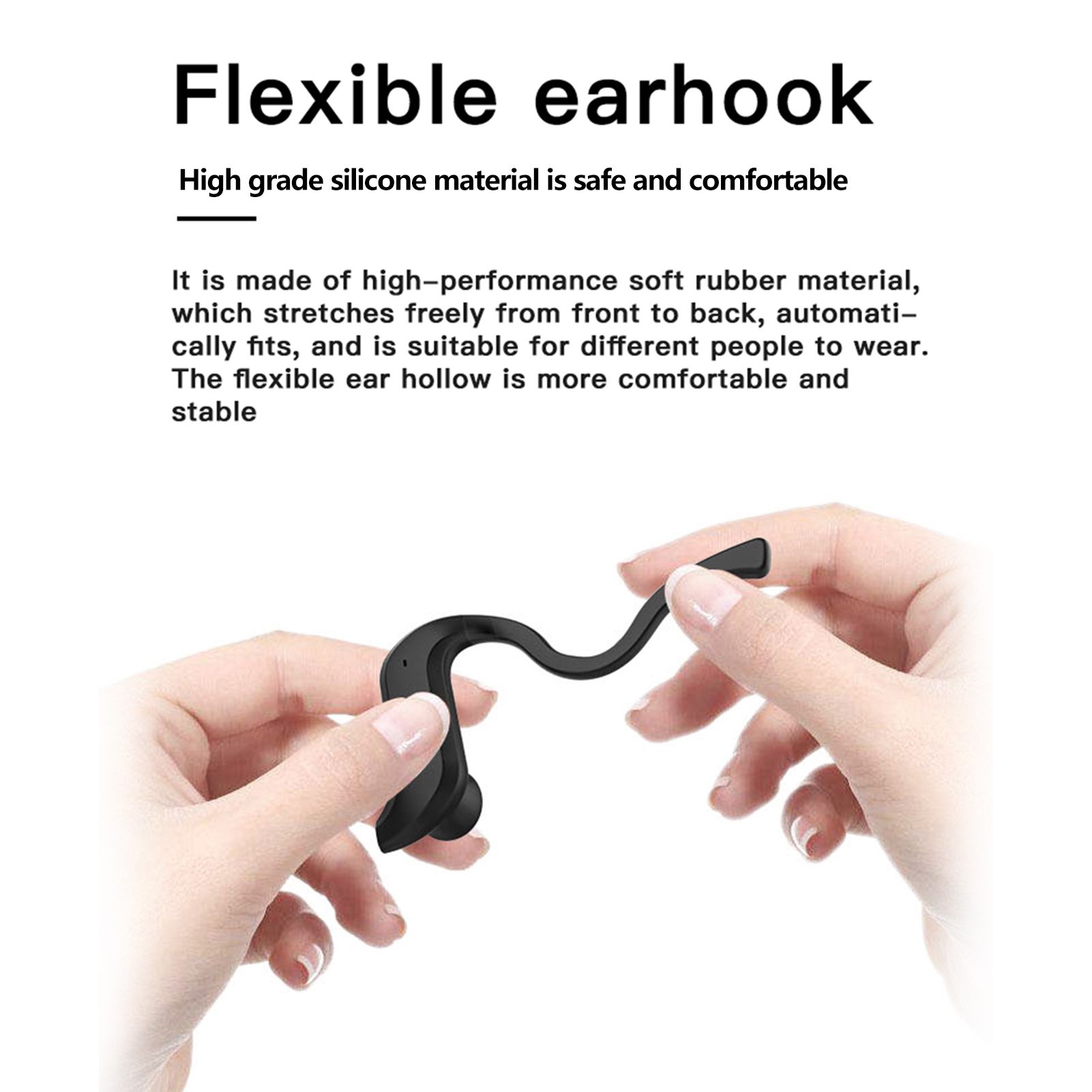 MD03 BT5.0 Wireless Headphones Ear Hook Touch Control IPX5 Waterproof Electric Quantity Display