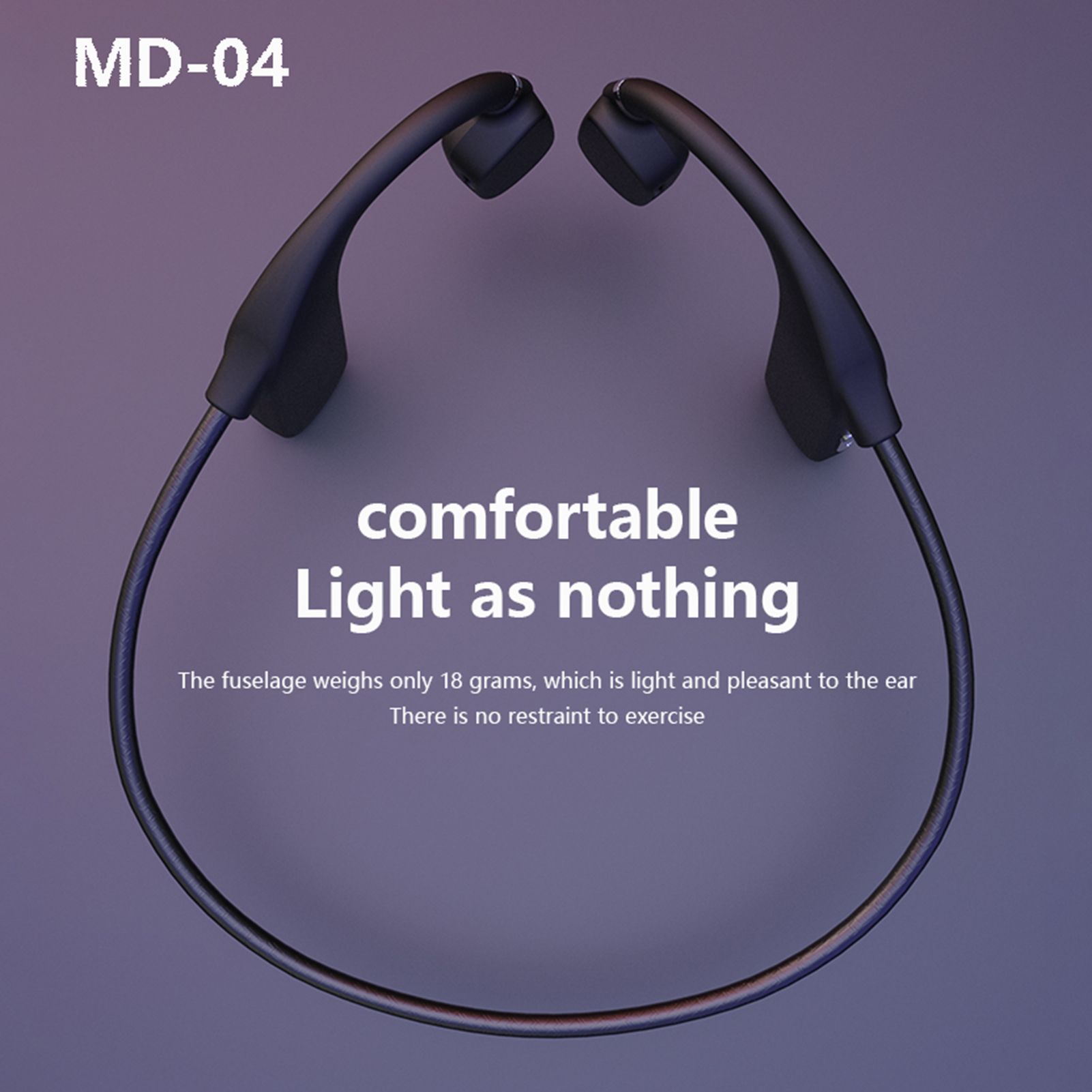 MD04 BT5.0 Headset Painless Wear Noise Reduction Clear Calls IPX5 Waterproof Sports Headset