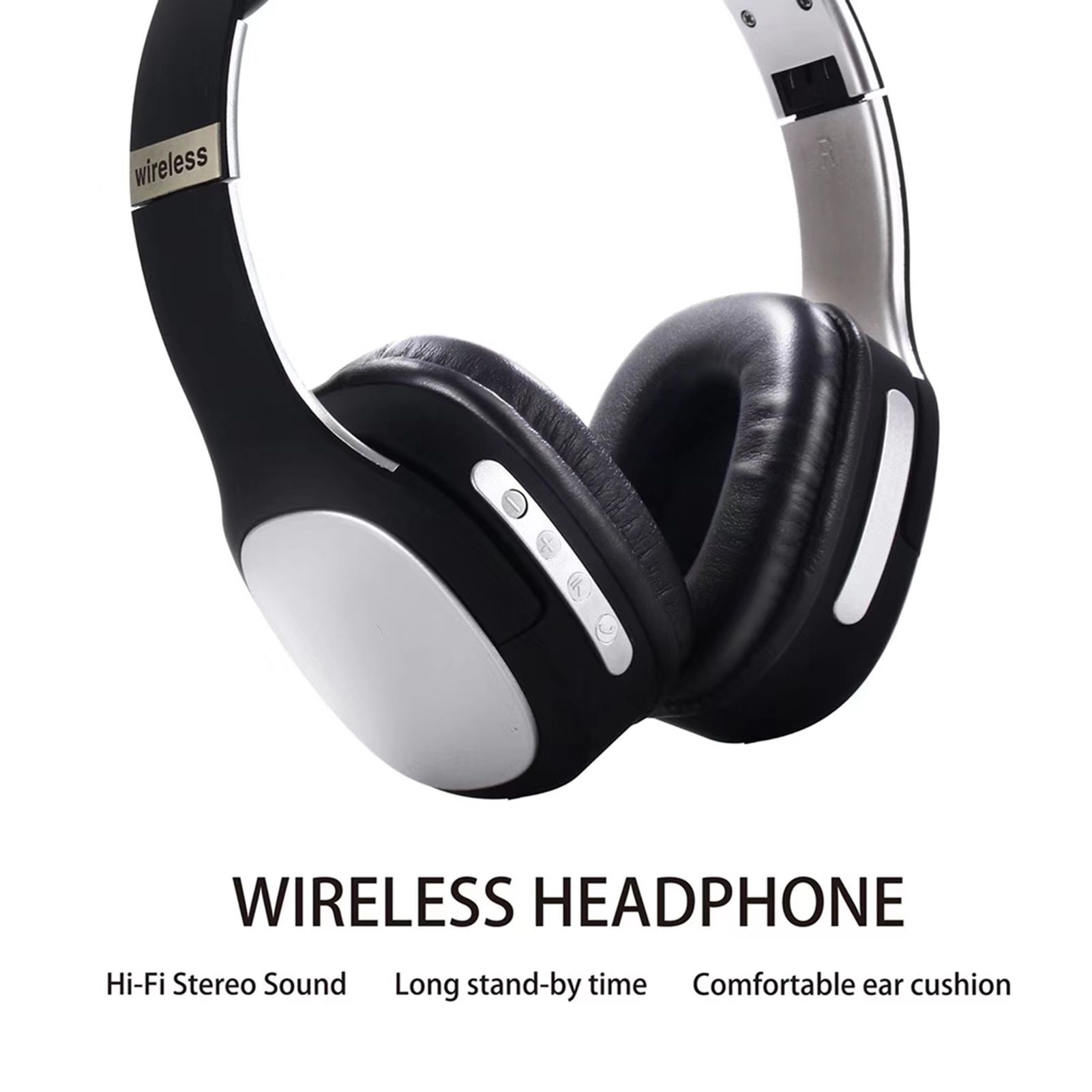 MH3 Head-mounted BT5.0 Wireless Headset with Microphone HiFi Stereo Sound Button Operation