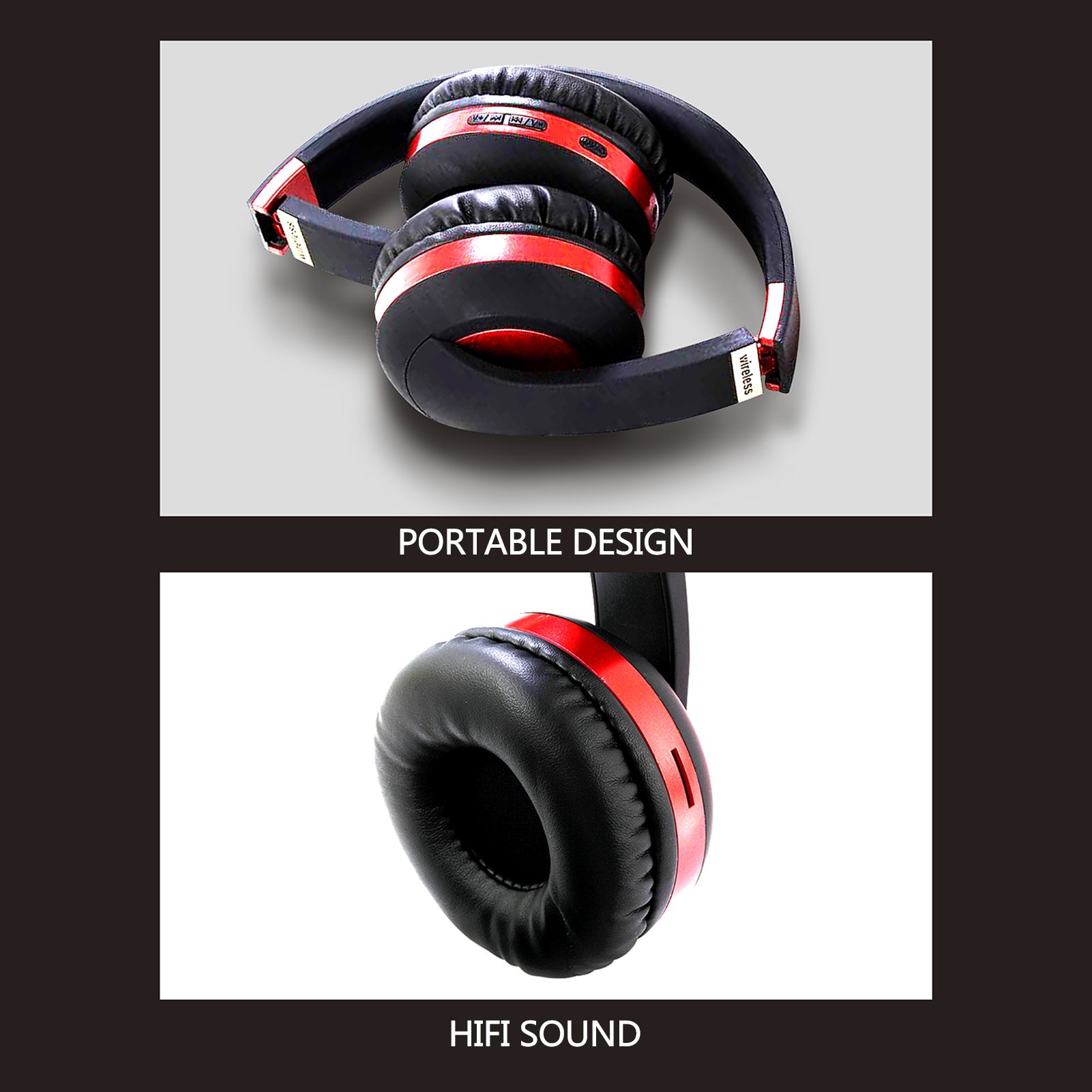 MH4 Head-mounted BT5.0 Wireless Headset with Microphone HiFi Stereo Sound Button Operation FM Function